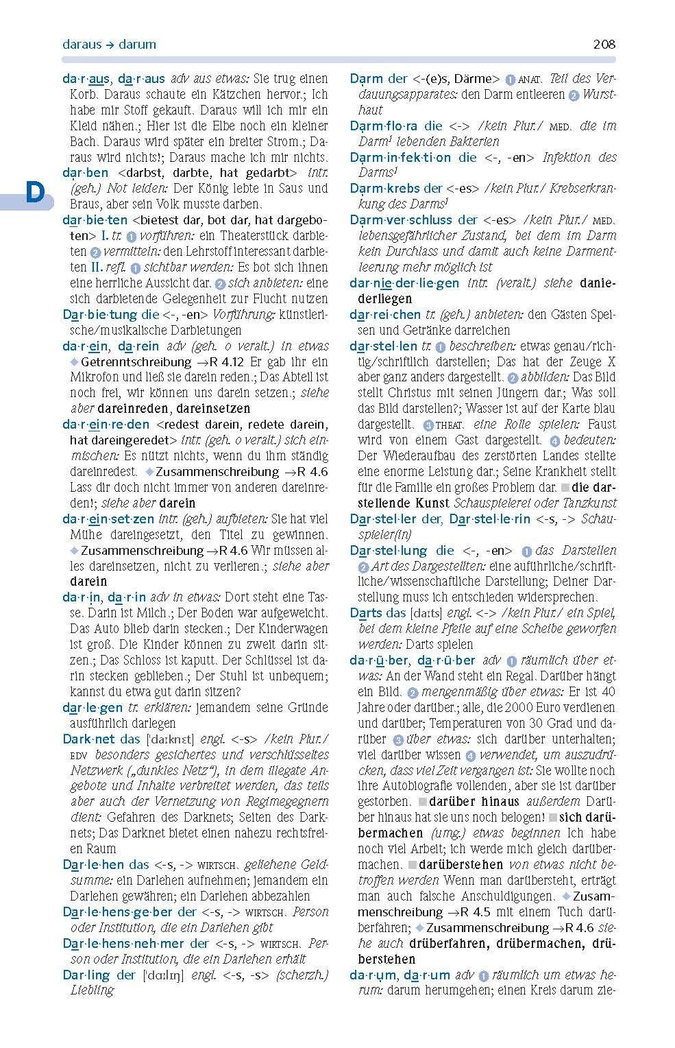 Beispielinhalt (Bild) PONS Das große Schulwörterbuch Deutsch