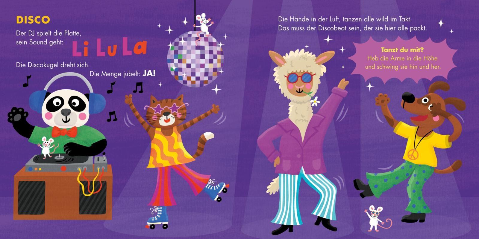 Beispielinhalt (Bild) Hör mal (Soundbuch): Musik zum Tanzen und Toben
