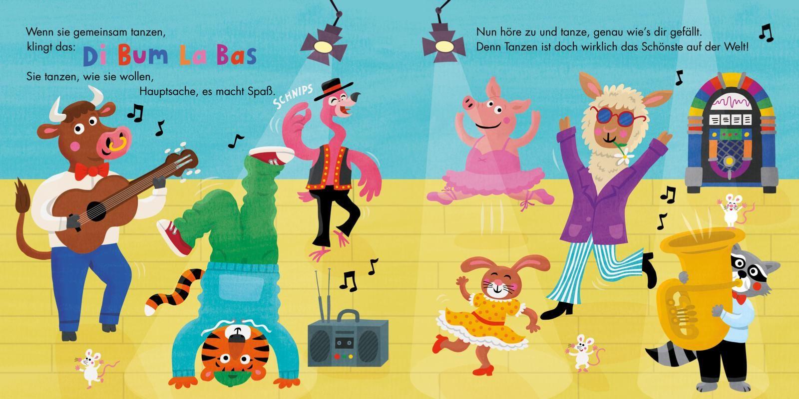 Beispielinhalt (Bild) Hör mal (Soundbuch): Musik zum Tanzen und Toben