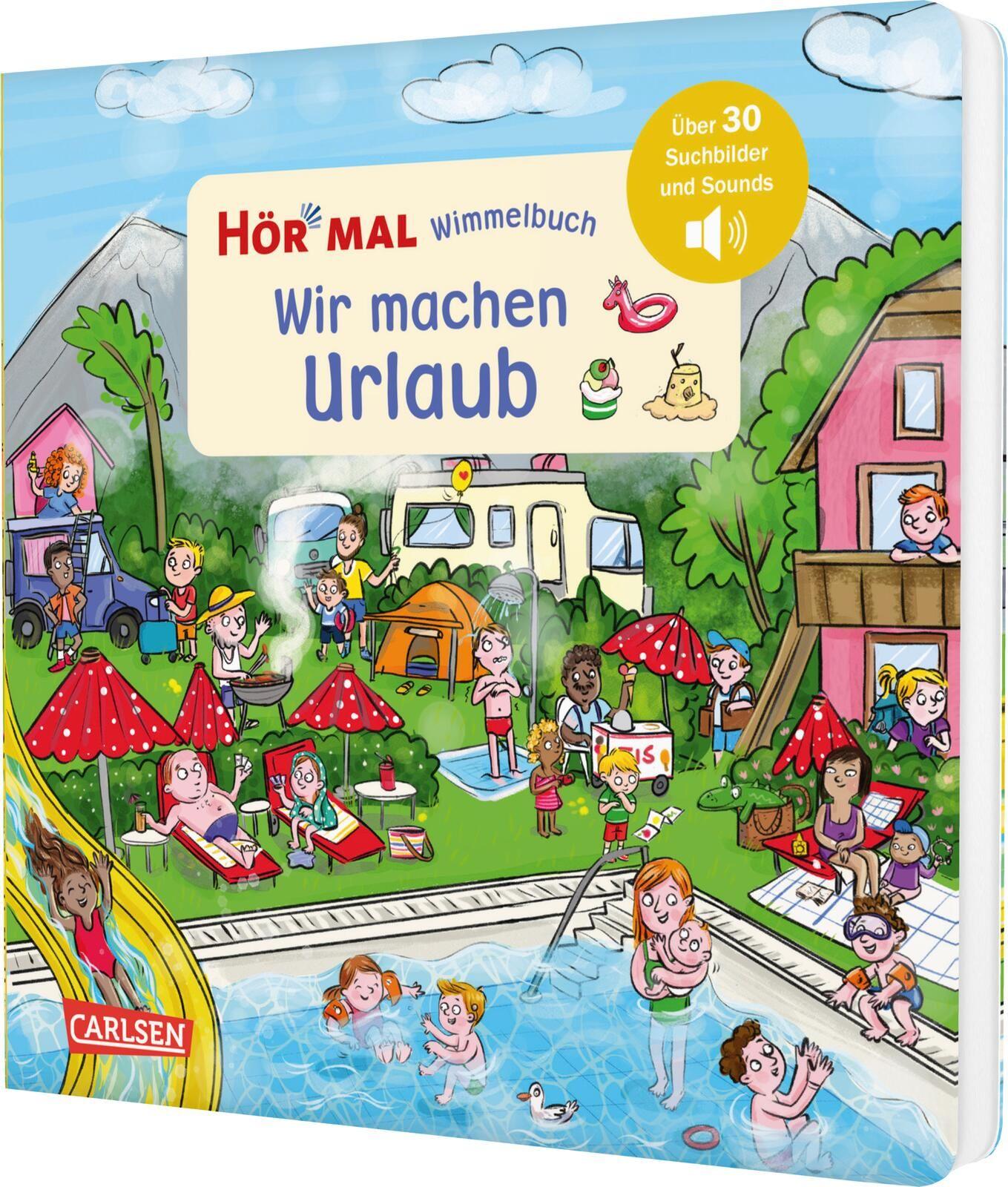 Vorderes Coverbild Hör mal (Soundbuch): Wimmelbuch: Wir machen Urlaub
