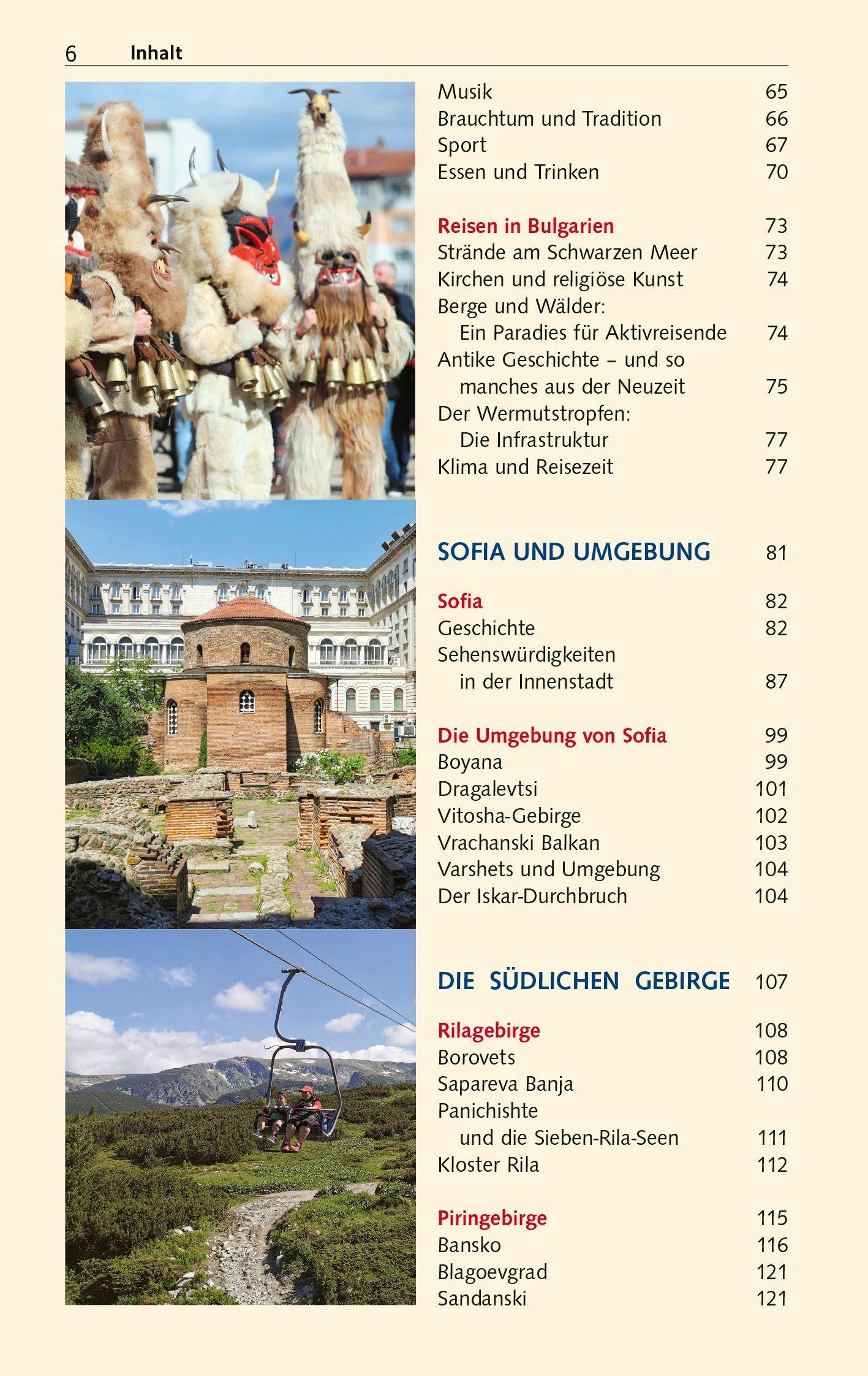 Beispielinhalt (Bild) TRESCHER Reiseführer Bulgarien