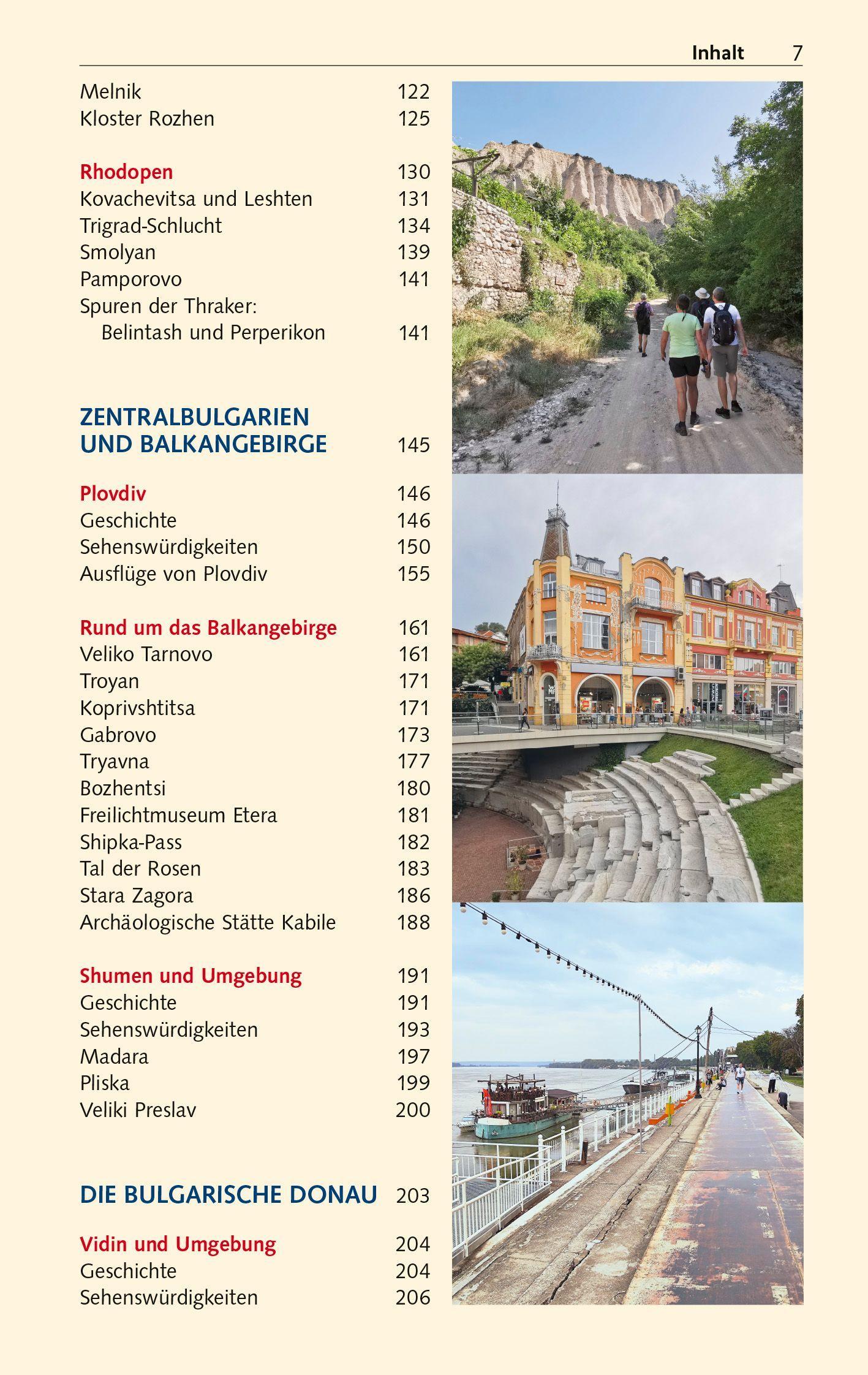 Beispielinhalt (Bild) TRESCHER Reiseführer Bulgarien