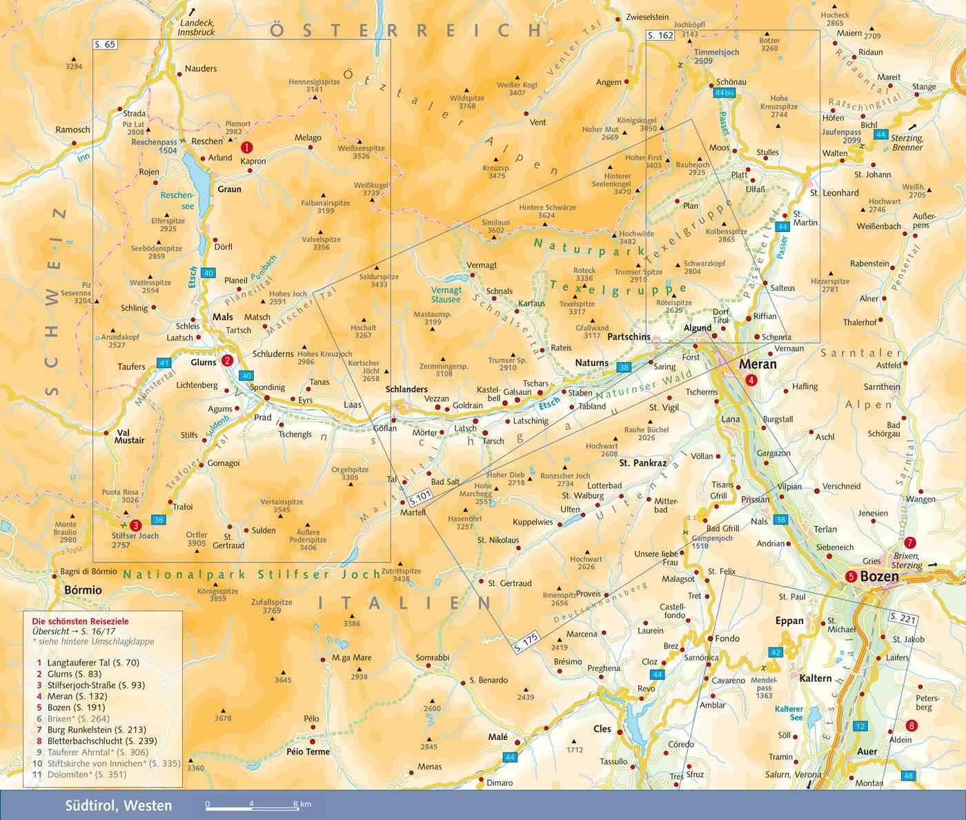 Beispielinhalt (Bild) TRESCHER Reiseführer Südtirol und Trentino