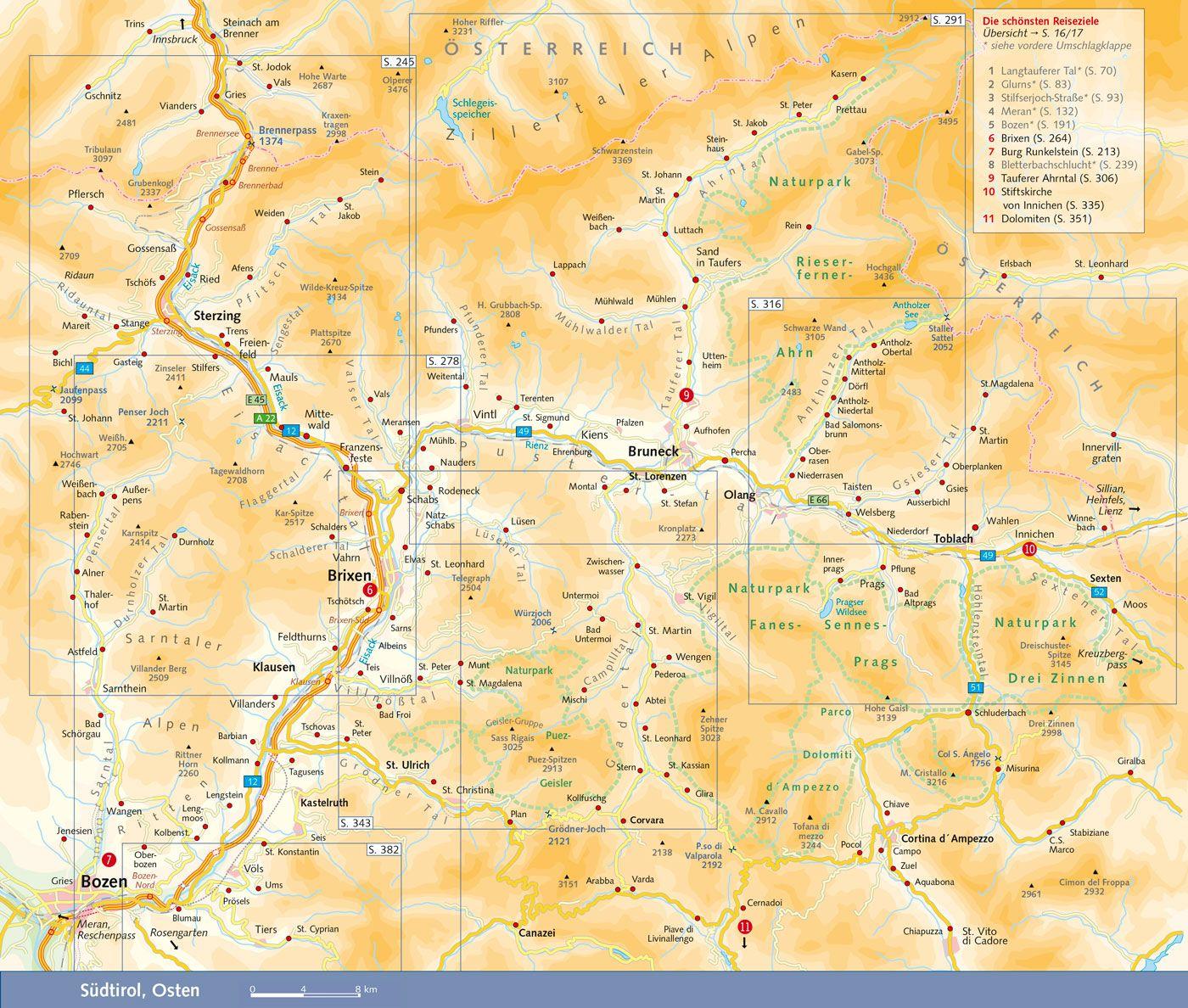 Beispielinhalt (Bild) TRESCHER Reiseführer Südtirol und Trentino