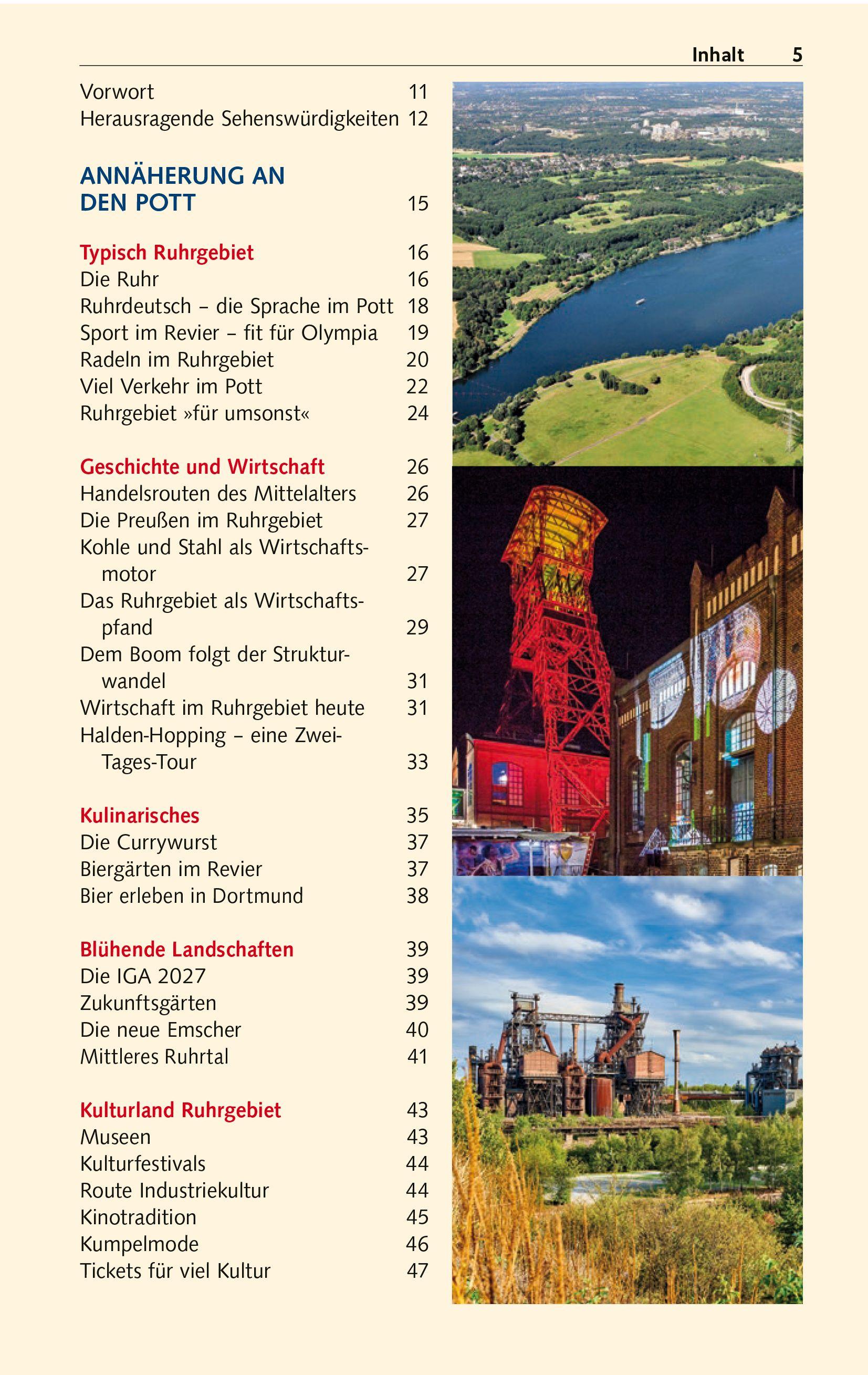 Beispielinhalt (Bild) TRESCHER Reiseführer Ruhrgebiet