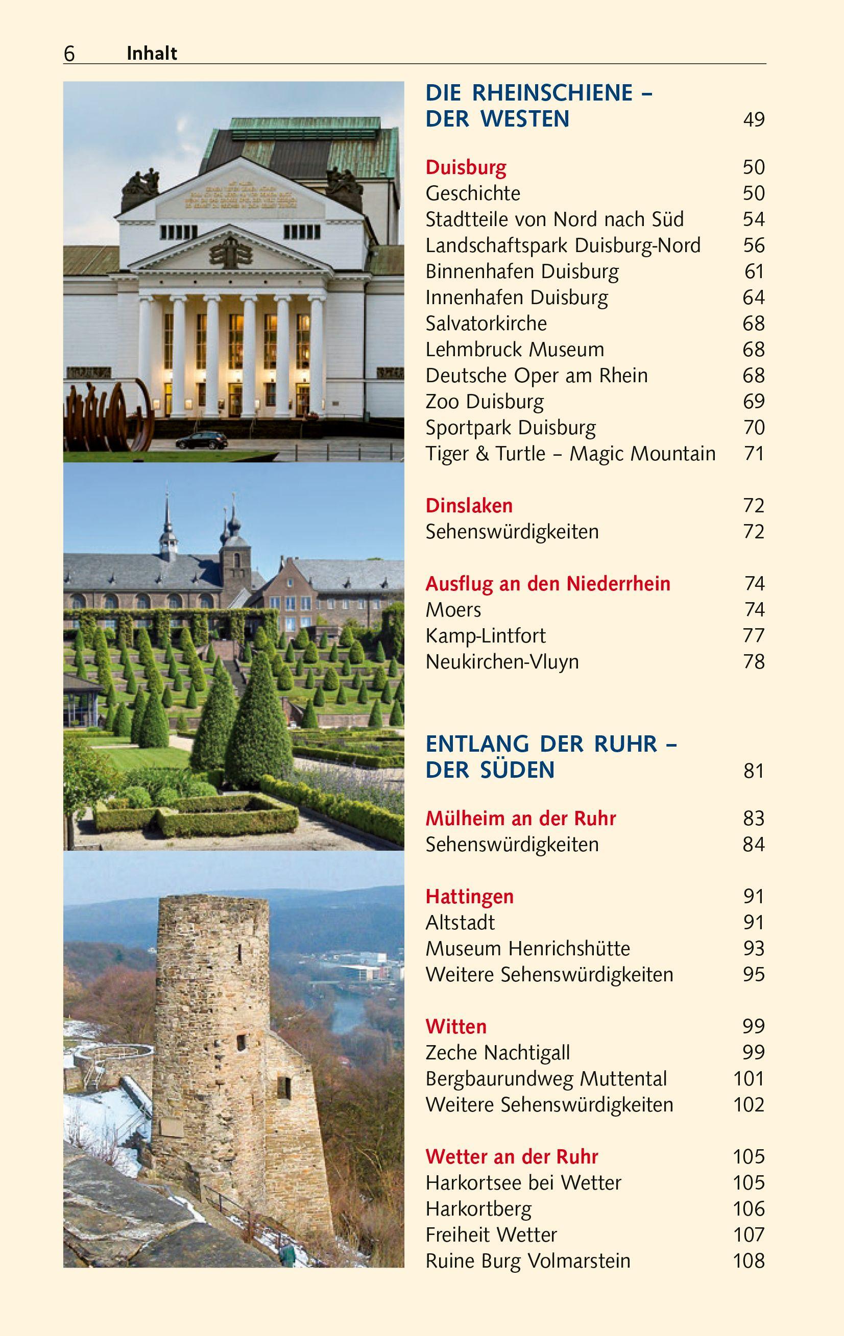 Beispielinhalt (Bild) TRESCHER Reiseführer Ruhrgebiet