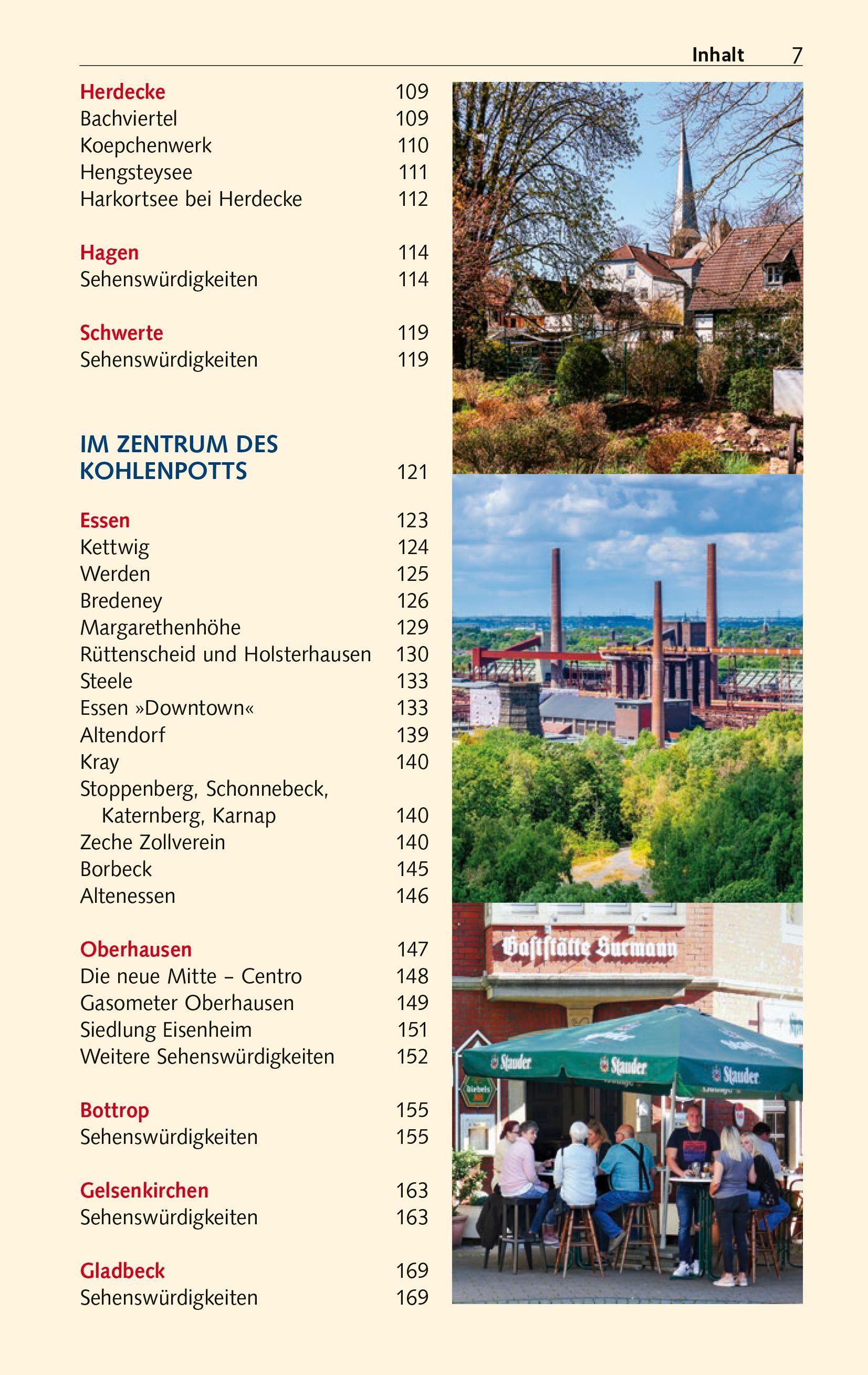 Beispielinhalt (Bild) TRESCHER Reiseführer Ruhrgebiet