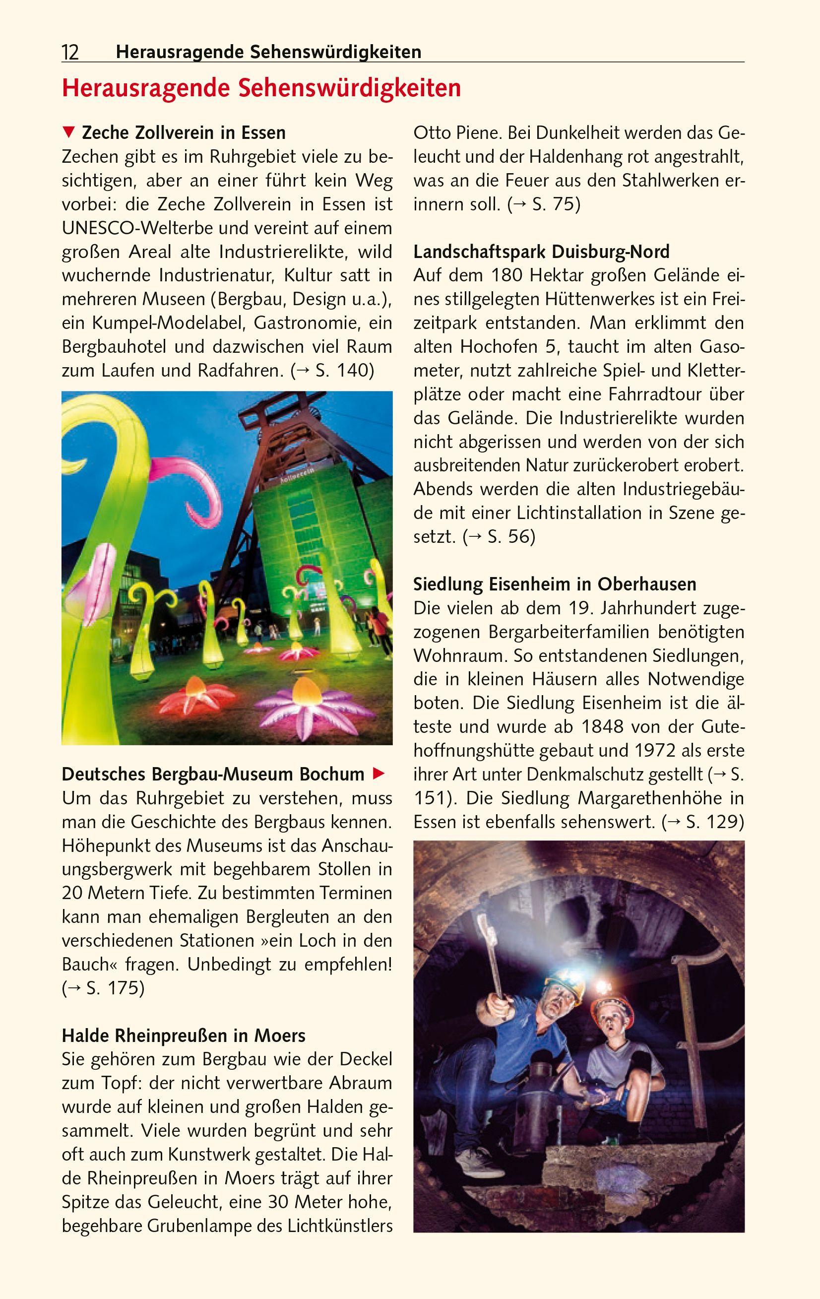 Beispielinhalt (Bild) TRESCHER Reiseführer Ruhrgebiet