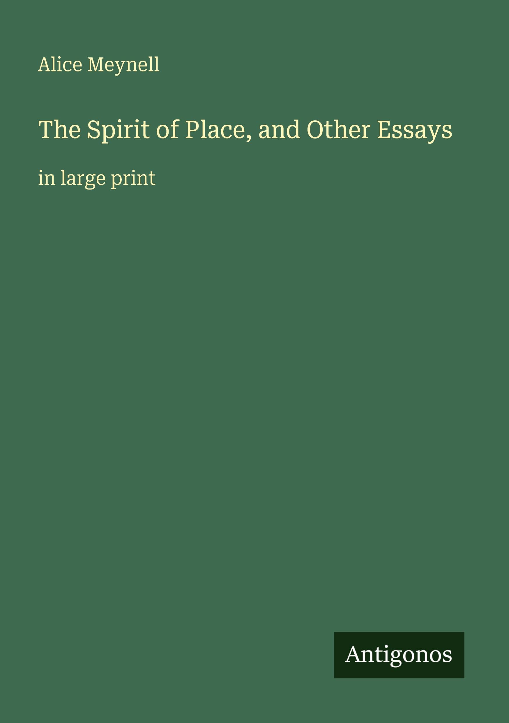 Vorderes Coverbild The Spirit of Place, and Other Essays