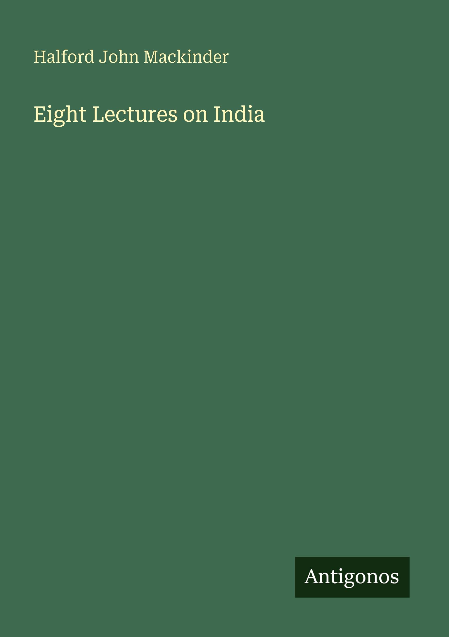 Vorderes Coverbild Eight Lectures on India