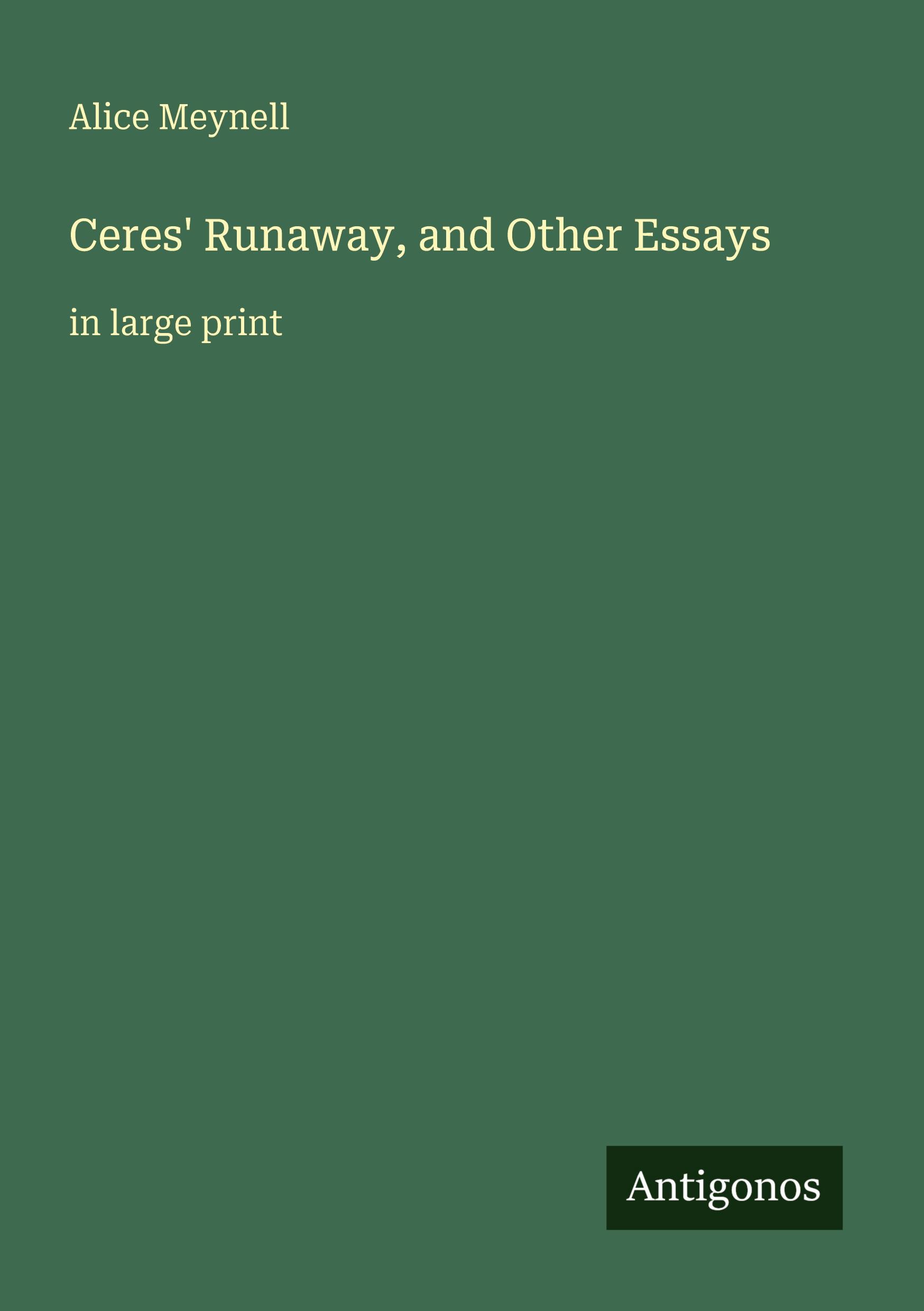 Vorderes Coverbild Ceres' Runaway, and Other Essays