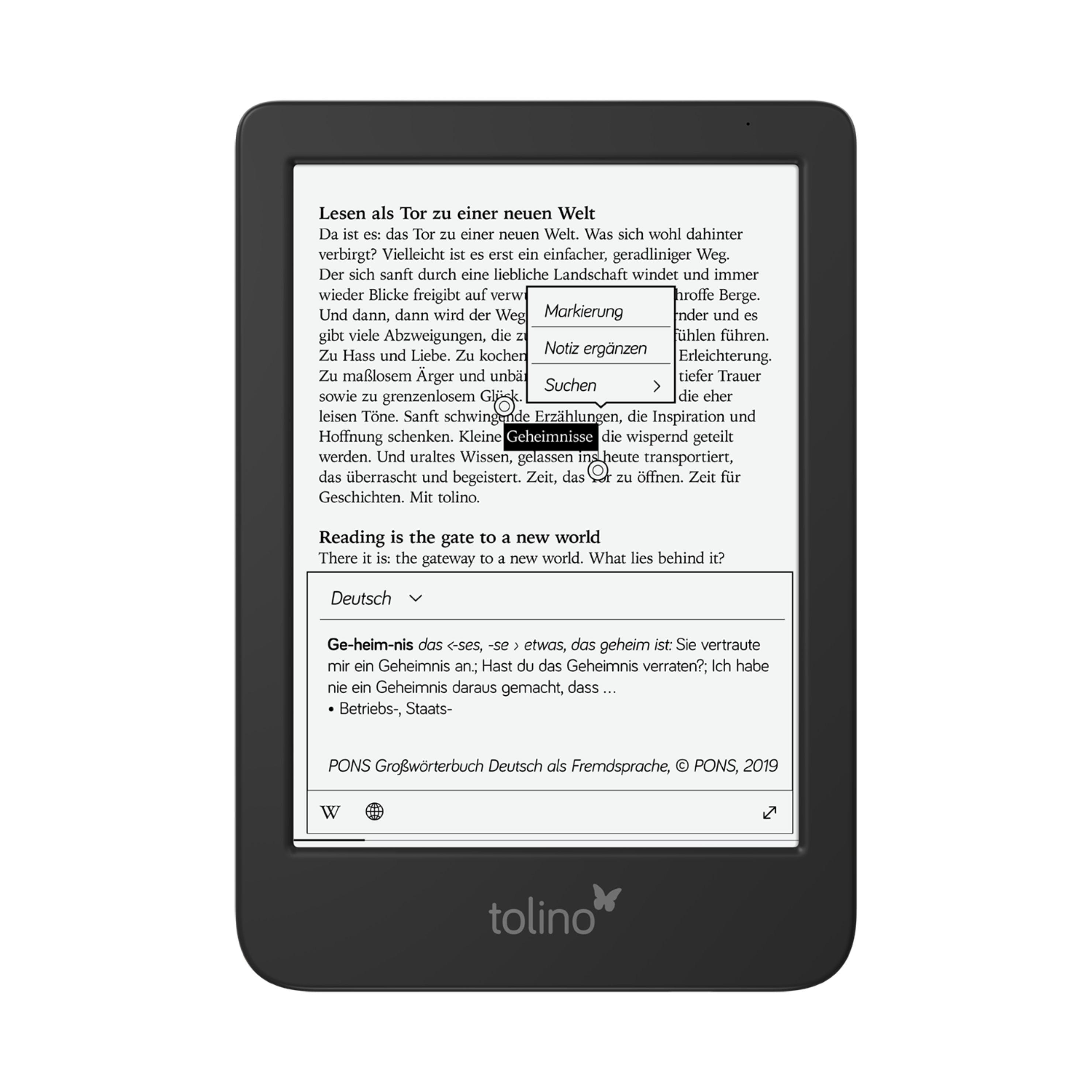 Beispielinhalt (Bild) tolino shine