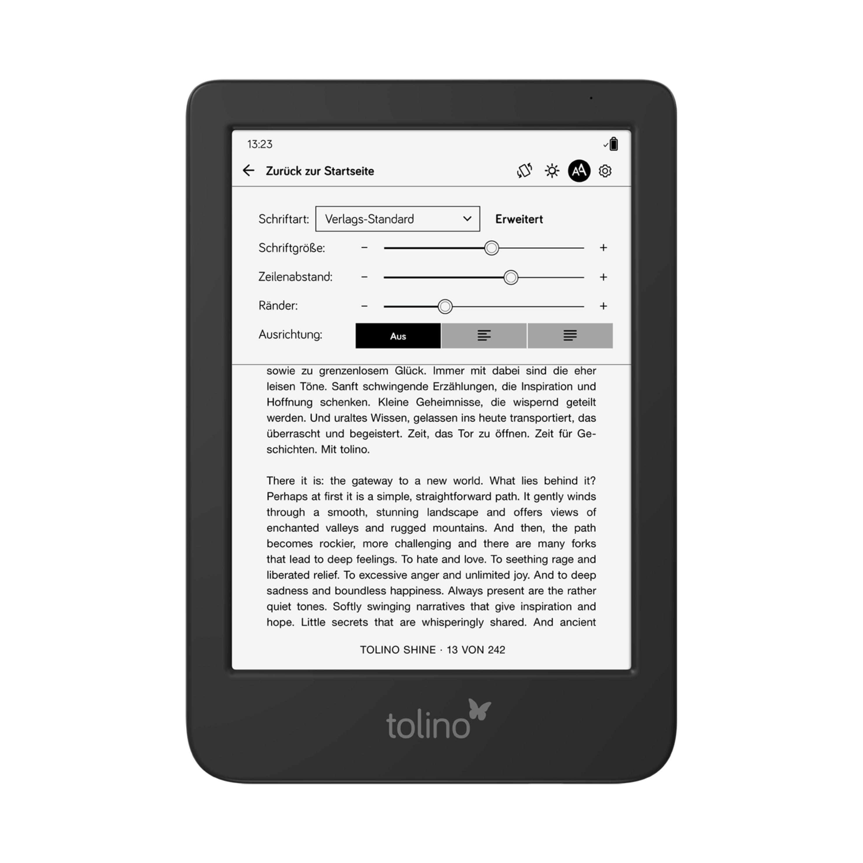 Beispielinhalt (Bild) tolino shine