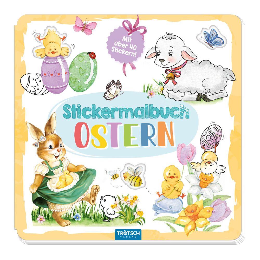Vorderes Coverbild TRÖTSCH - Stickermalbuch Ostern