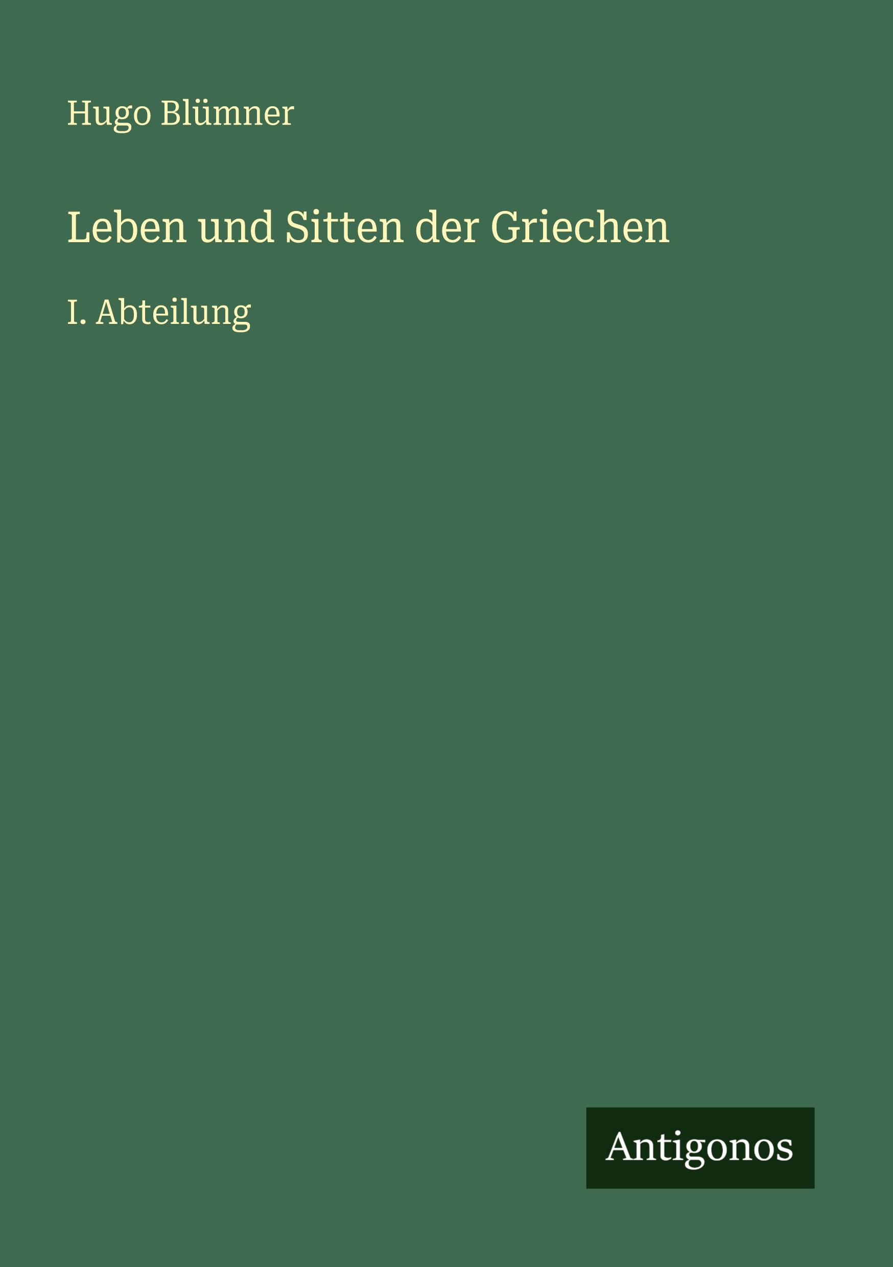 Vorderes Coverbild Leben und Sitten der Griechen