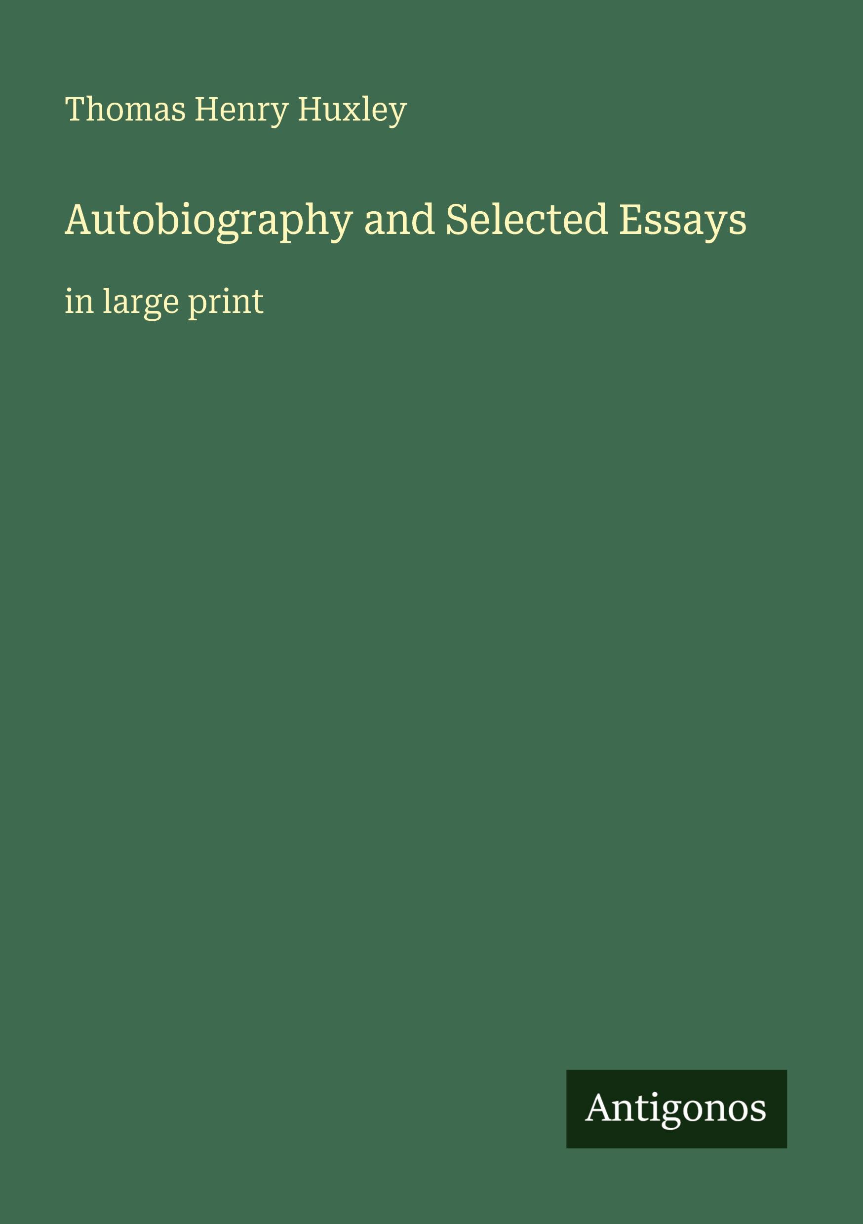 Vorderes Coverbild Autobiography and Selected Essays