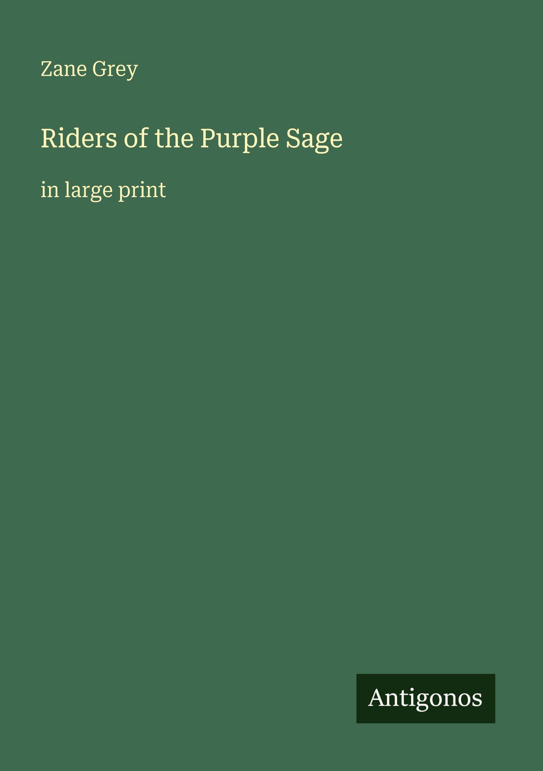 Vorderes Coverbild Riders of the Purple Sage