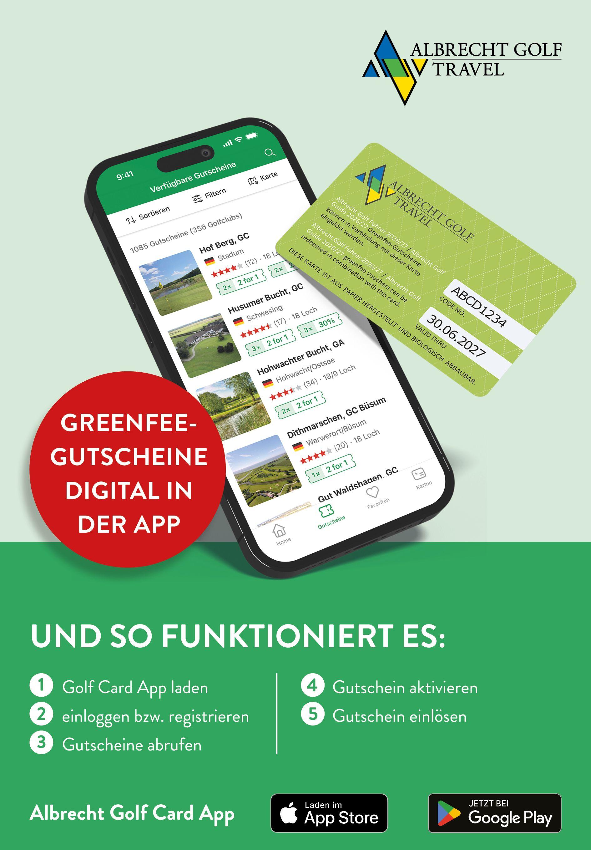 Beispielinhalt (Bild) Albrecht Golf Führer Deutschland 26/27 inklusive Greenfee Gutscheinen