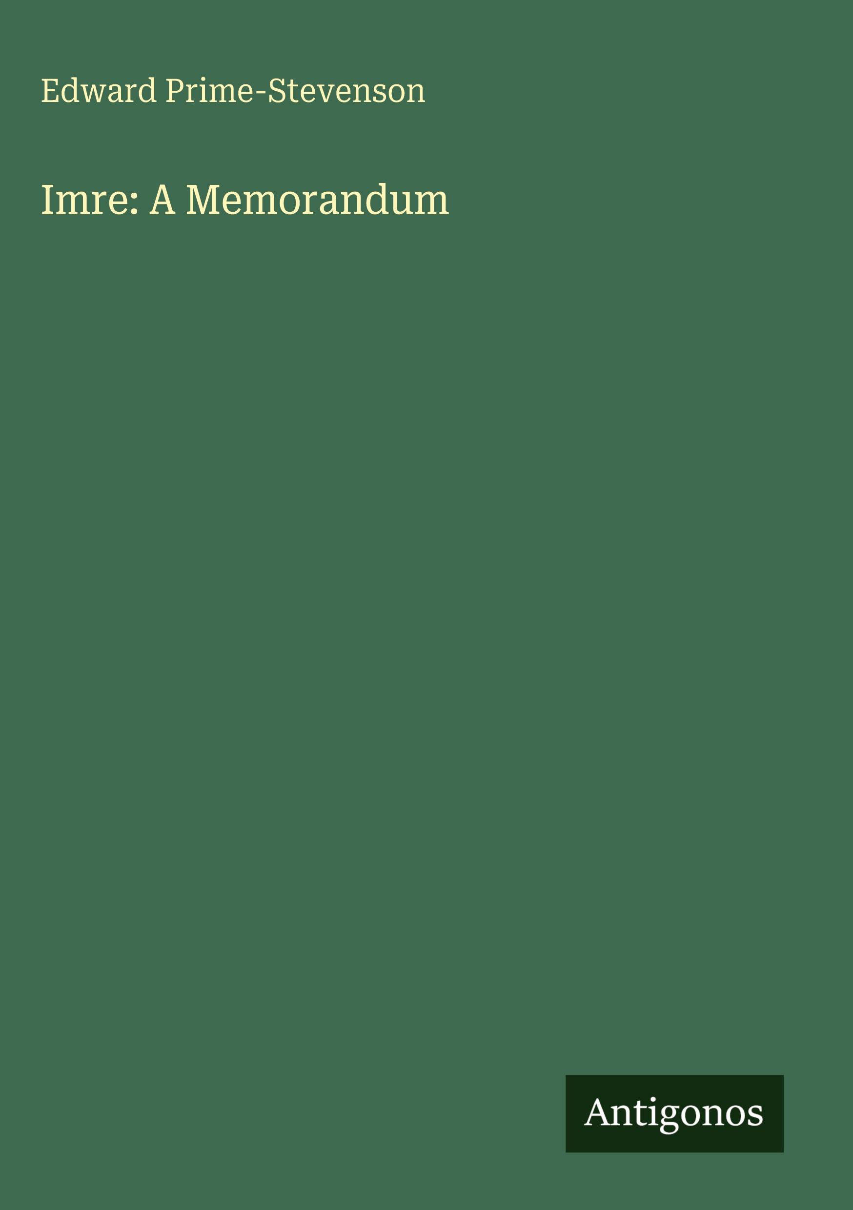 Vorderes Coverbild Imre: A Memorandum
