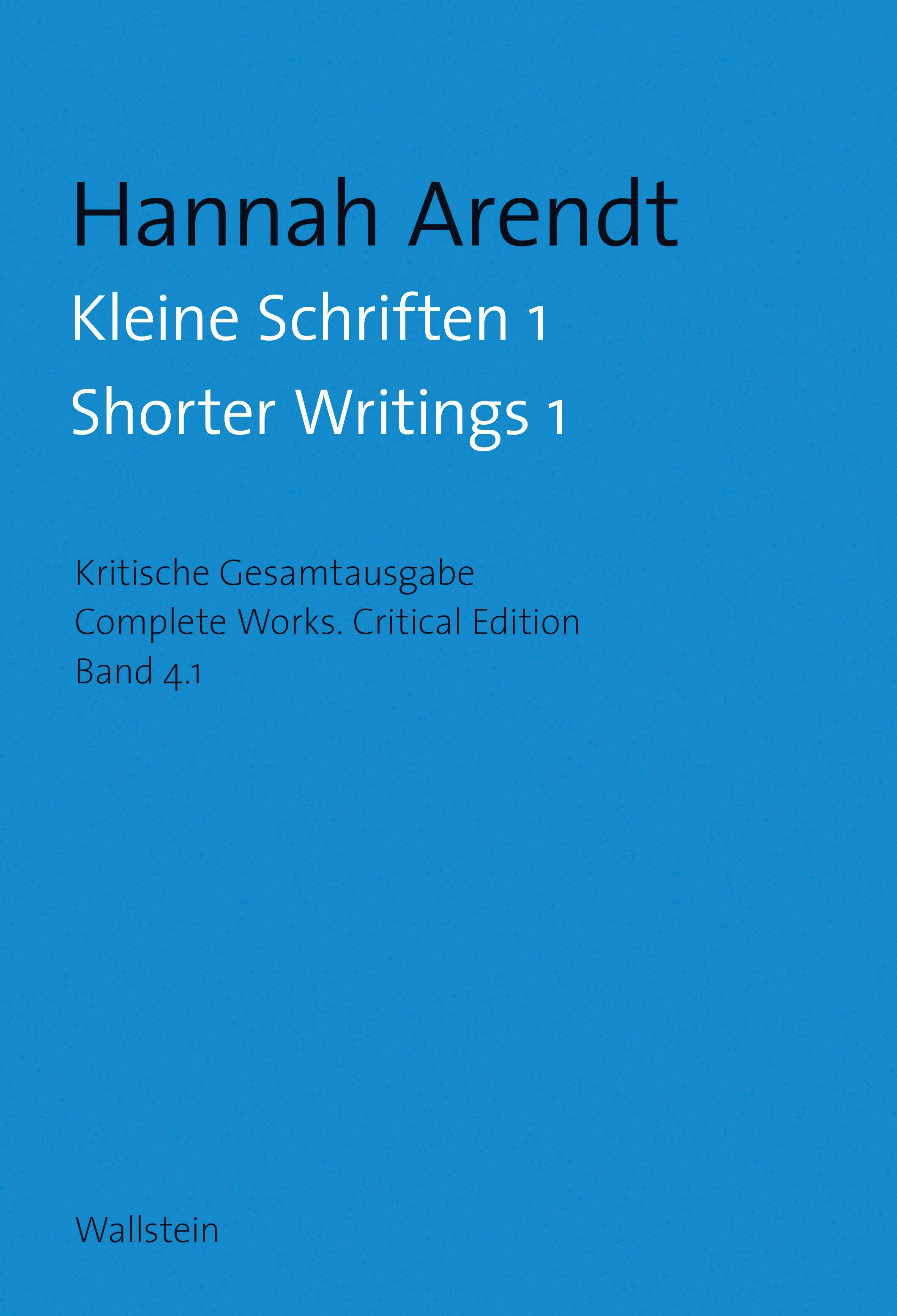 Vorderes Coverbild Kleine Schriften I / Shorter Writings I