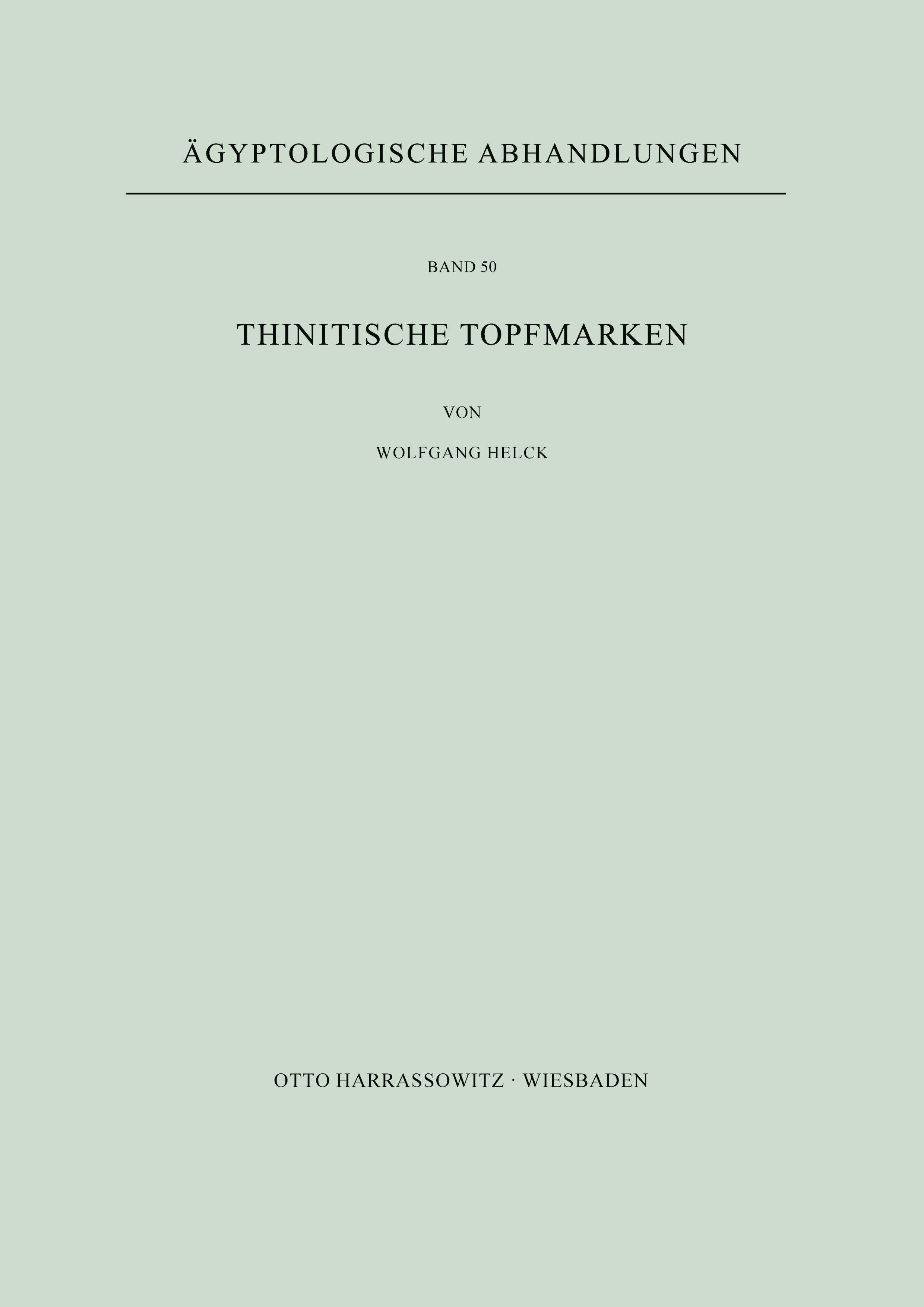 Vorderes Coverbild Thinitische Topfmarken