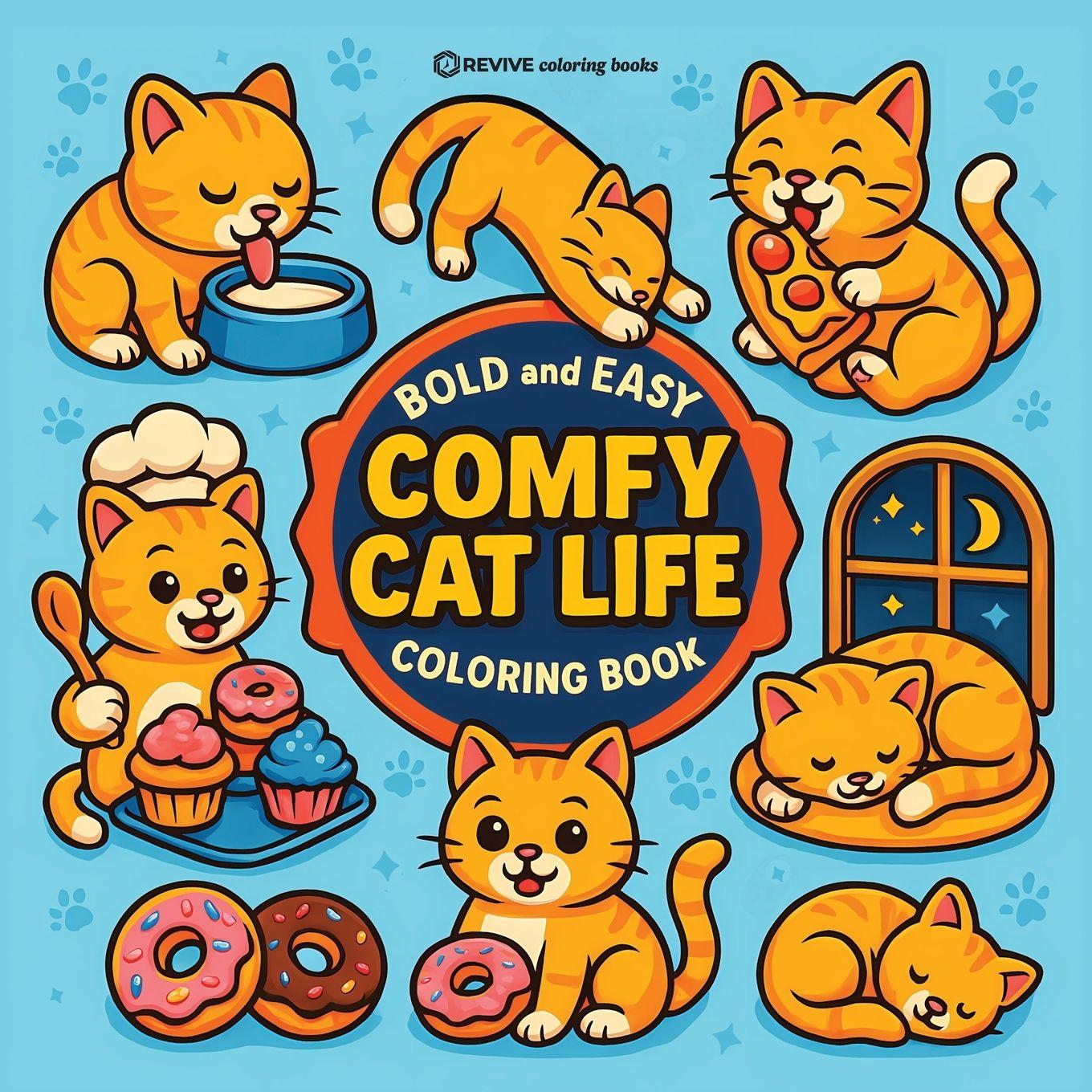 Vorderes Coverbild Bold & Easy Comfy Cat Life Coloring Book