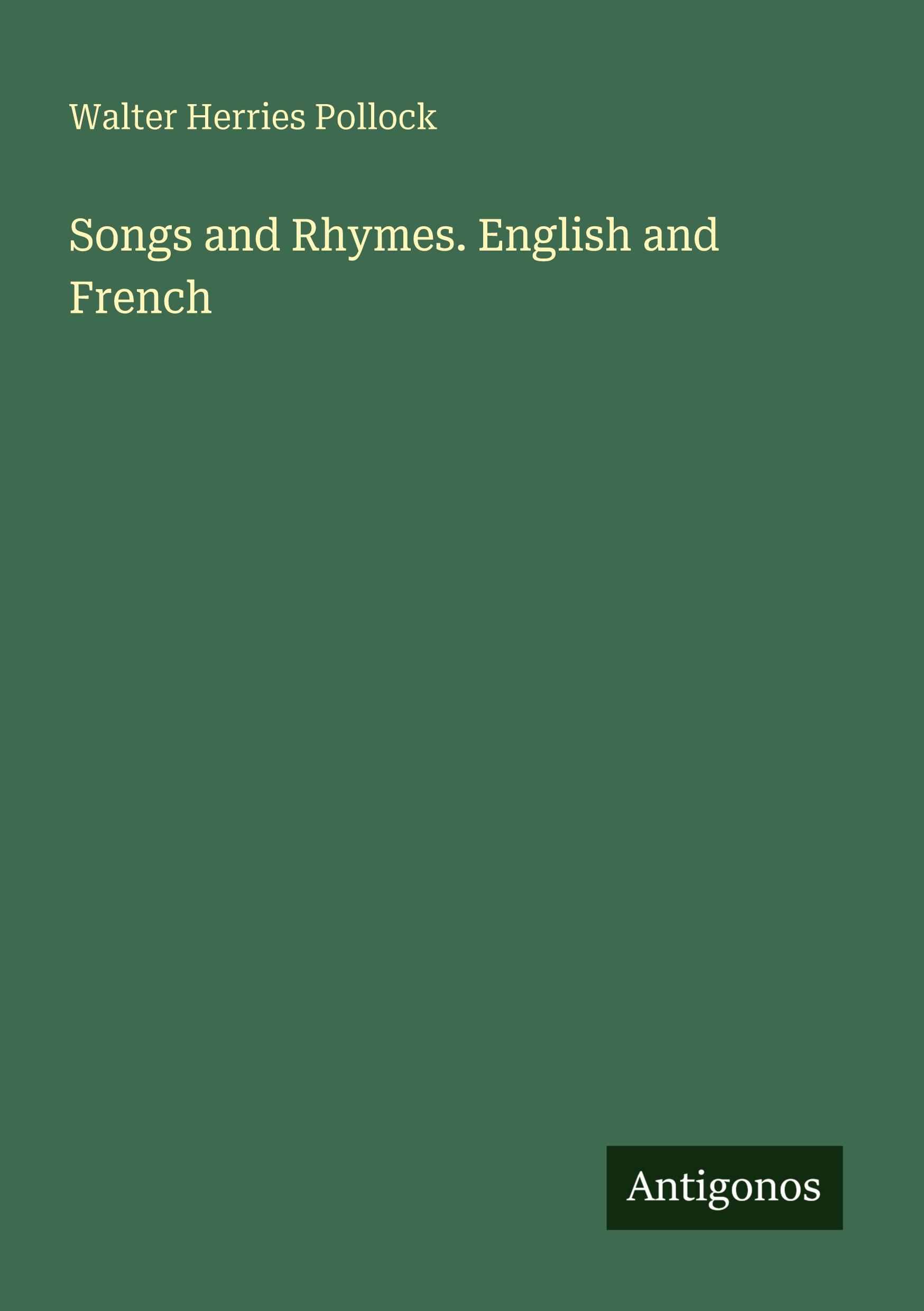 Vorderes Coverbild Songs and Rhymes. English and French