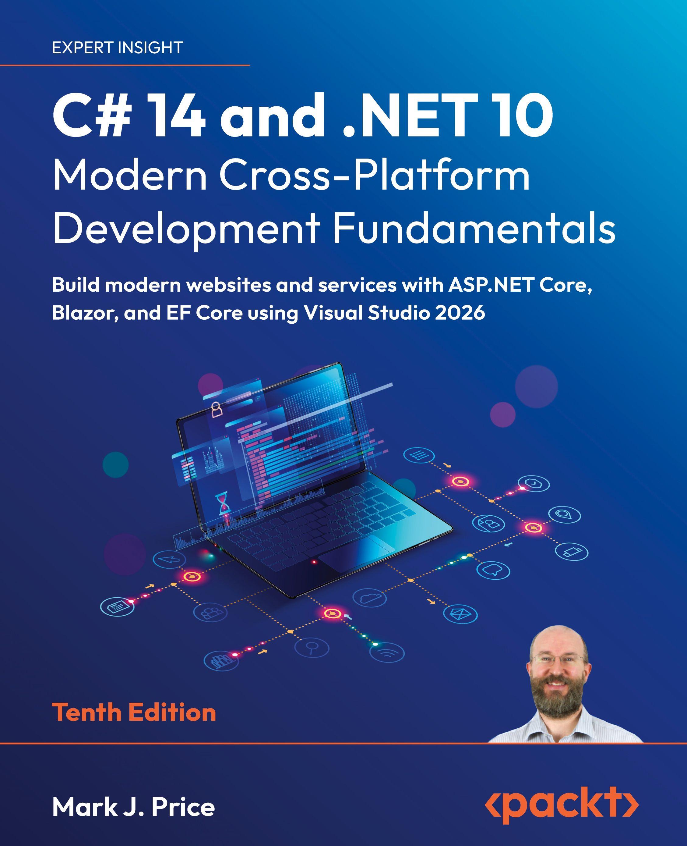 Vorderes Coverbild C# 14 and .NET 10 - Modern Cross-Platform Development Fundamentals - Tenth Edition