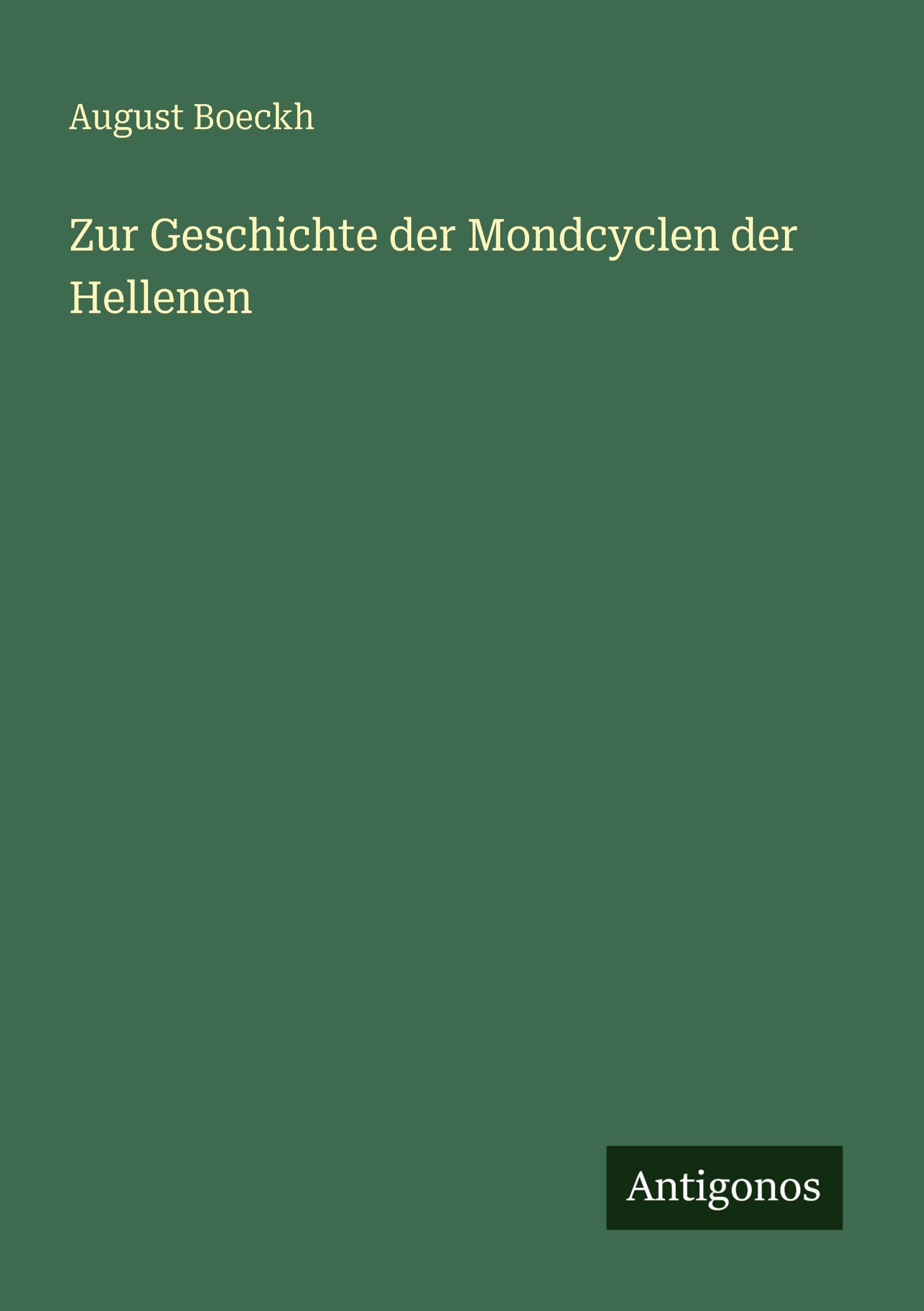 Vorderes Coverbild Zur Geschichte der Mondcyclen der Hellenen