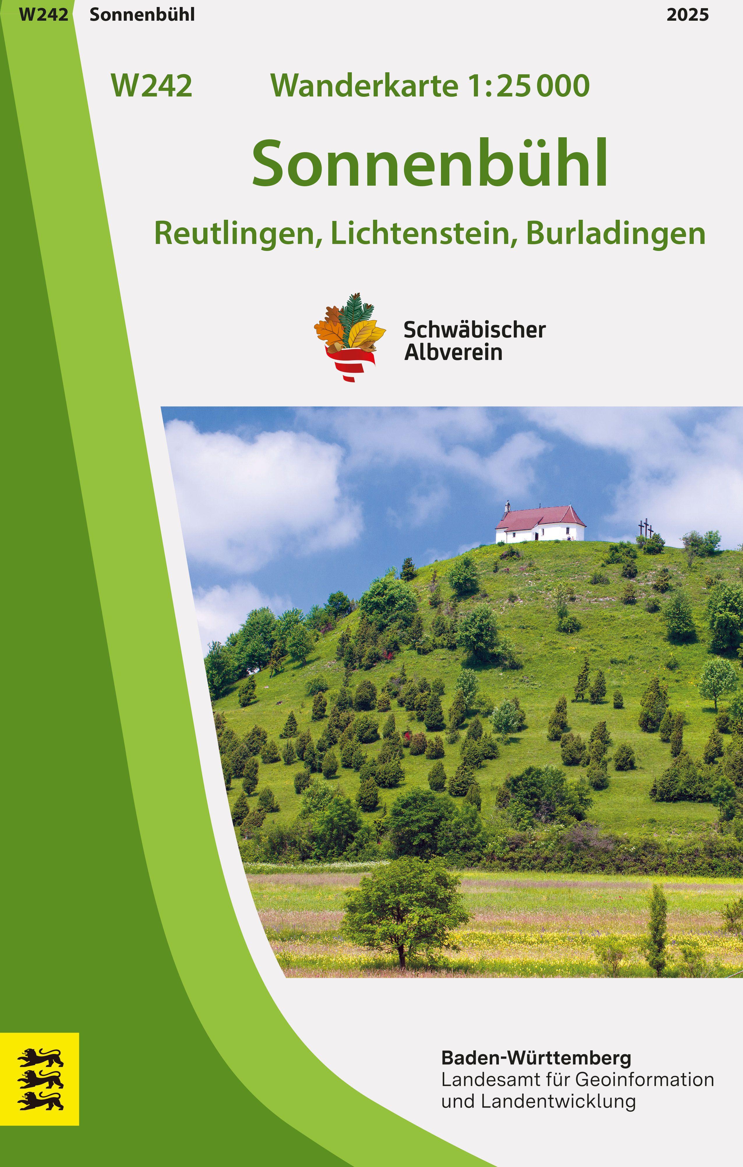 Vorderes Coverbild W242 Wanderkarte 1:25 000 Sonnenbühl