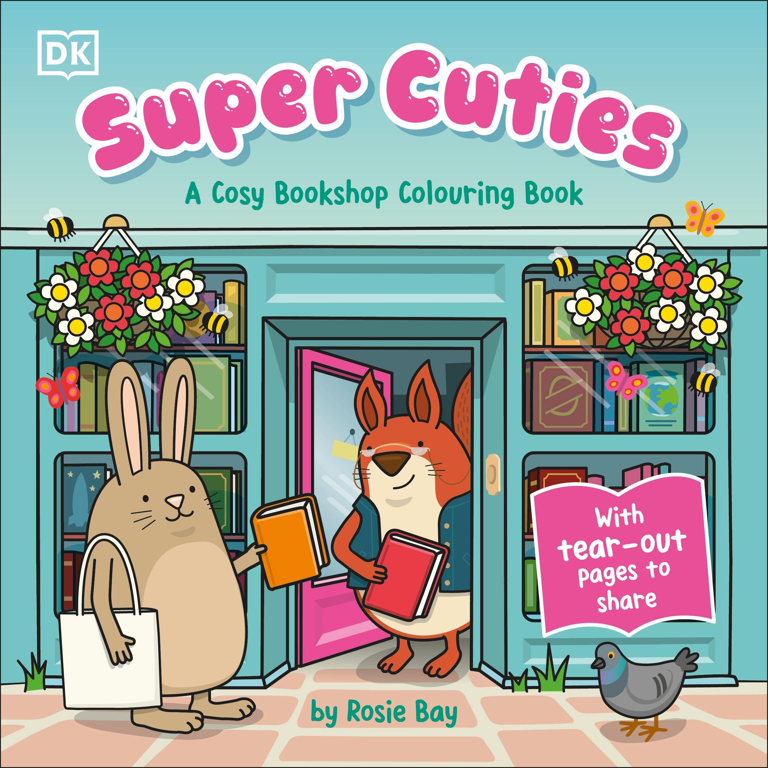 Vorderes Coverbild Super Cuties A Cosy Bookshop Colouring Book