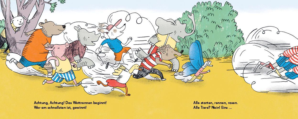 Beispielinhalt (Bild) Alle rennen, rasen, sausen!