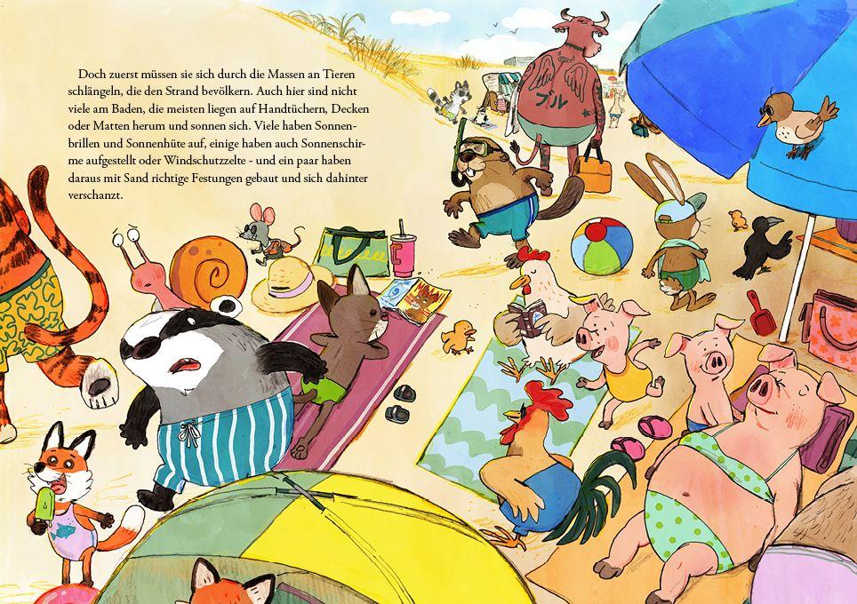 Beispielinhalt (Bild) Dachs und Rakete. Urlaub am Meer