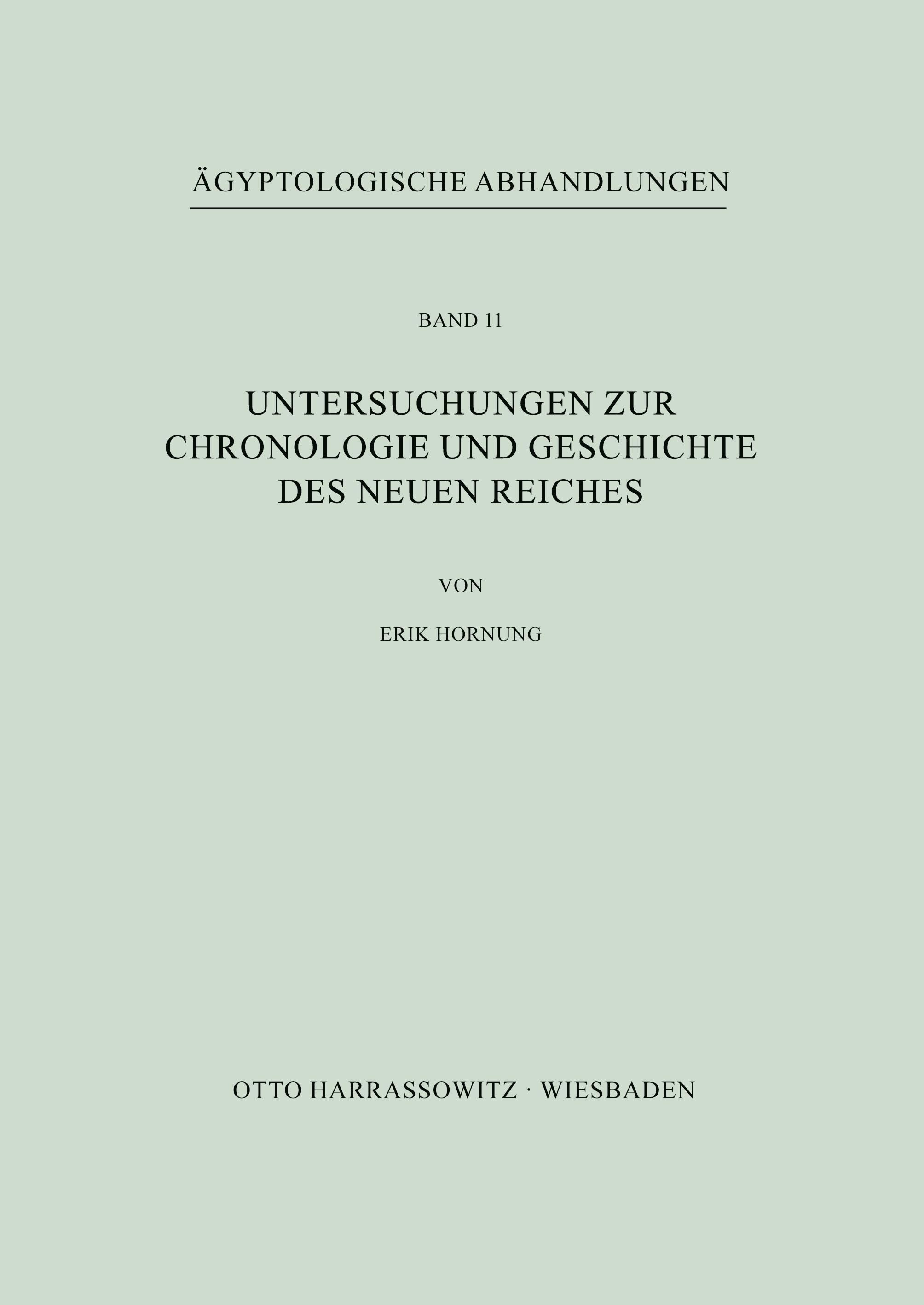 Vorderes Coverbild Untersuchungen zur Chronologie und Geschichte des Neuen Reiches