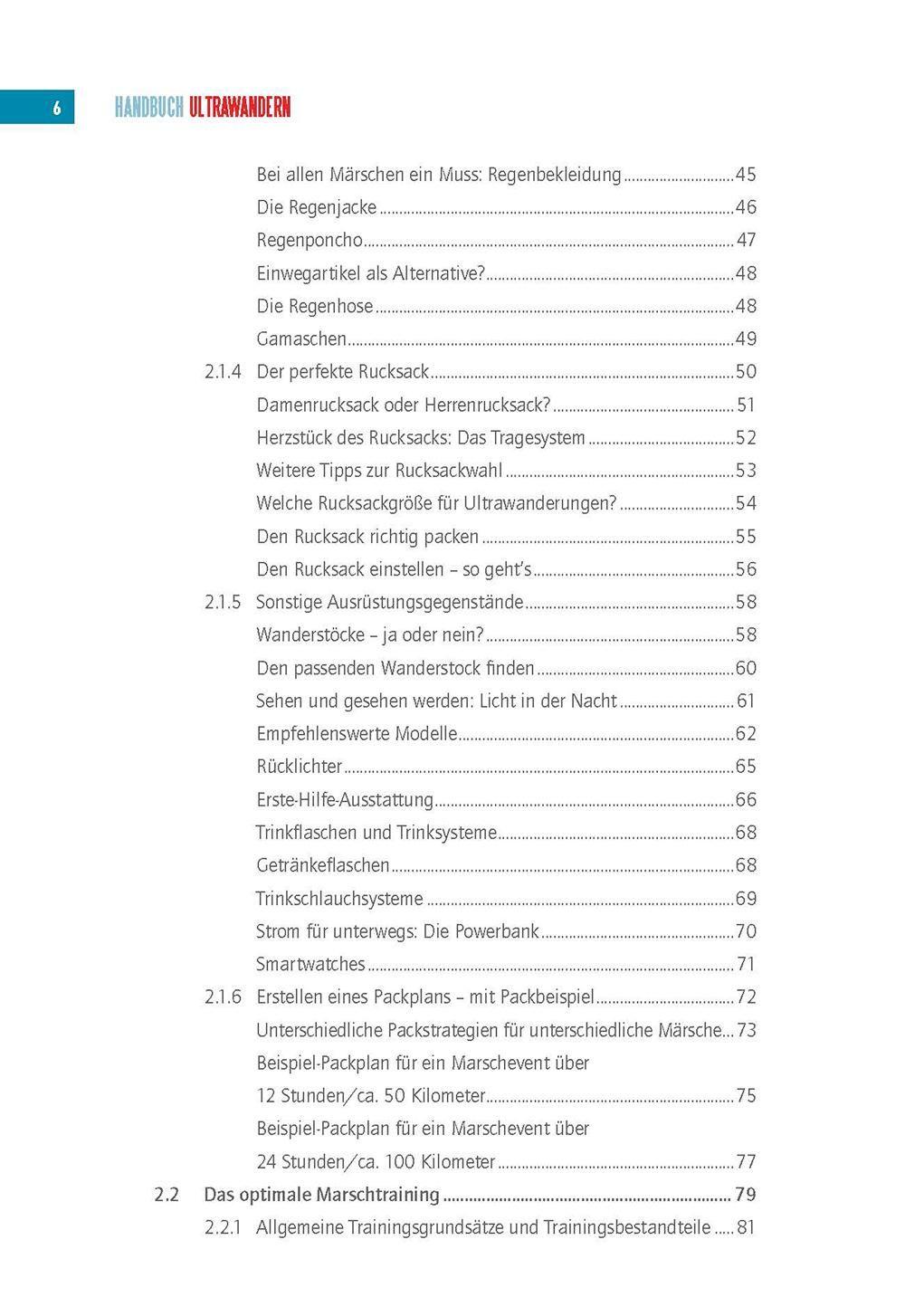 Beispielinhalt (Bild) Handbuch Ultrawandern