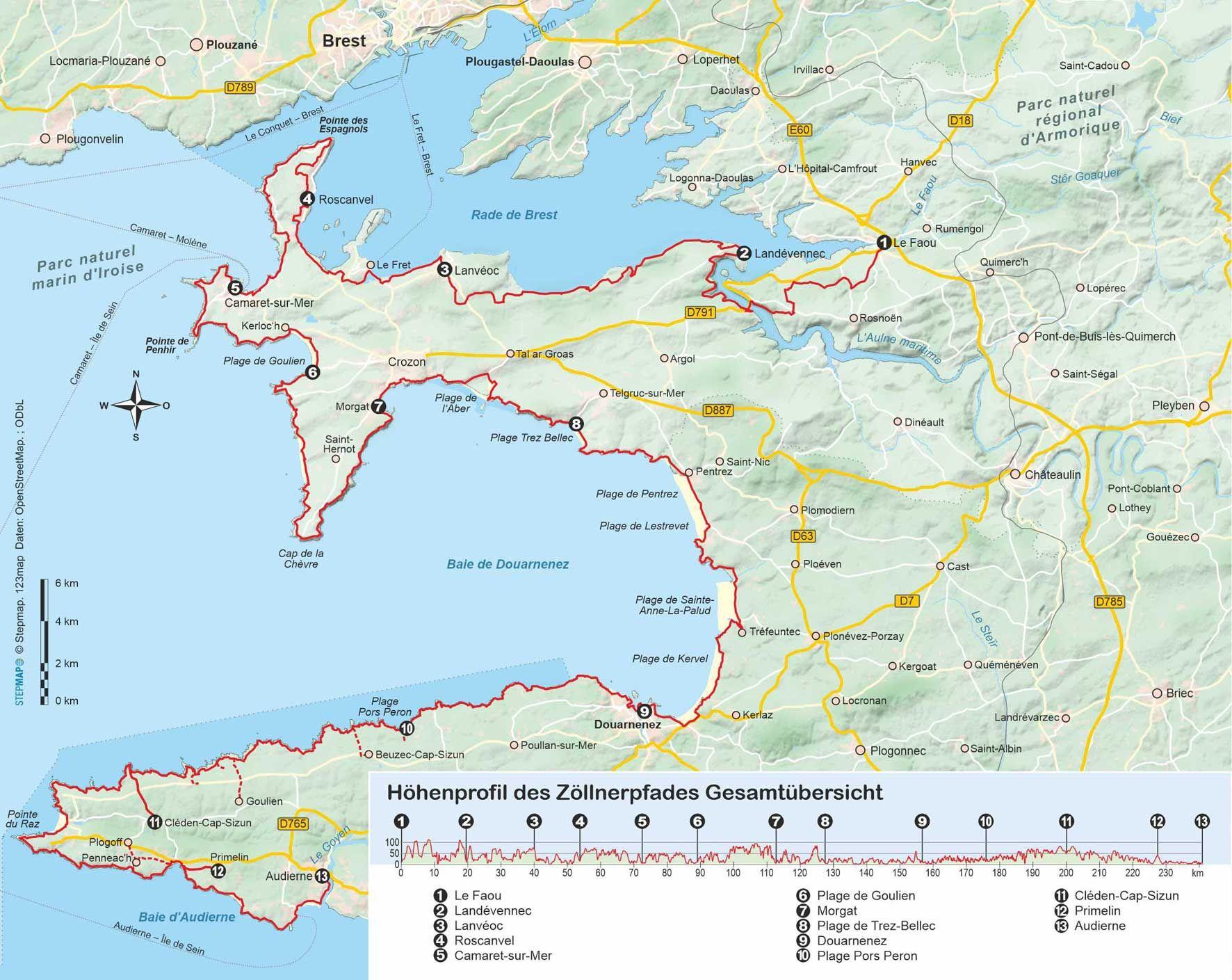 Beispielinhalt (Bild) Bretagne: Zöllnerpfad GR 34 von Le Faou bis Audierne