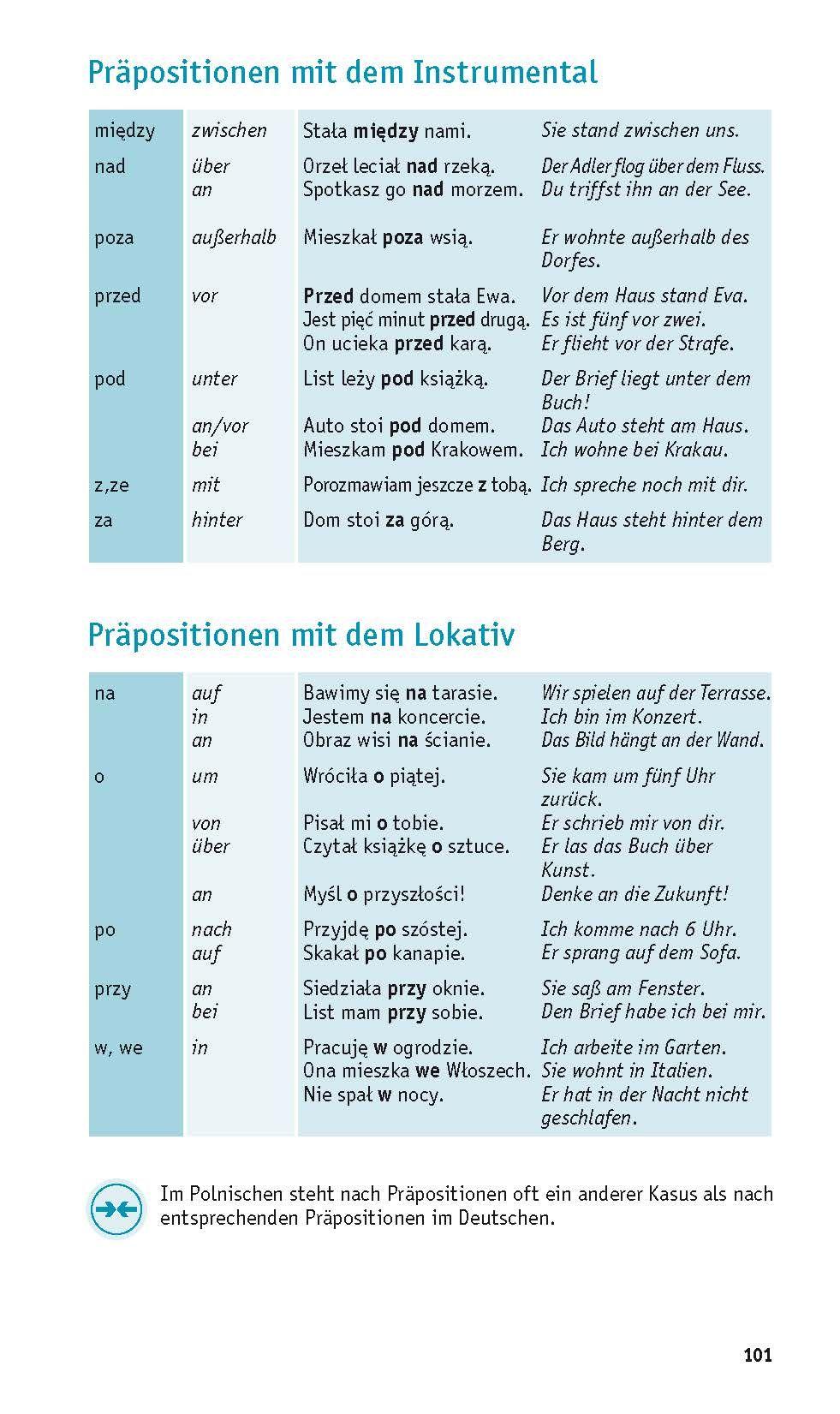 Beispielinhalt (Bild) PONS Grammatik kurz & bündig Polnisch