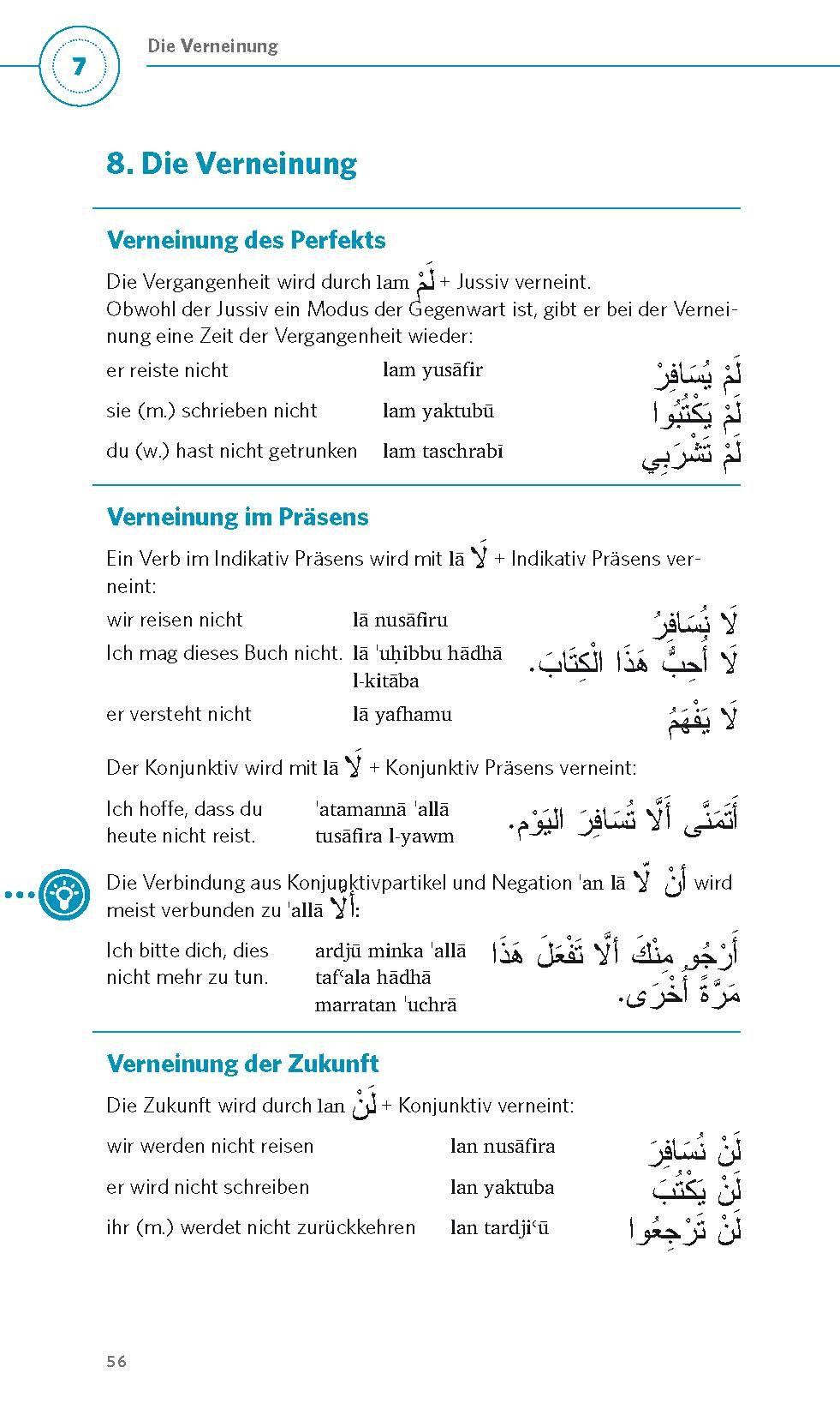 Beispielinhalt (Bild) PONS Grammatik kurz & bündig Arabisch