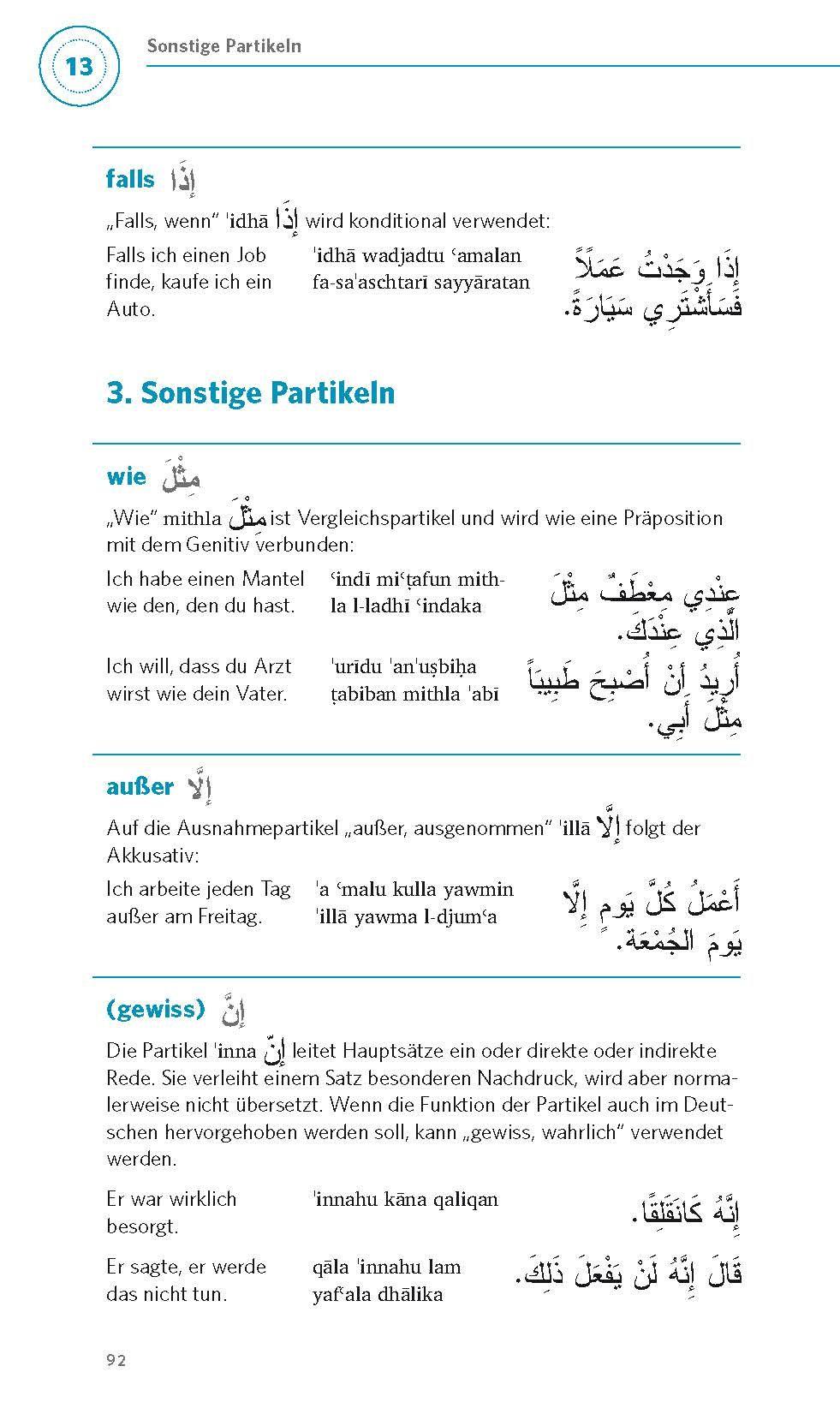 Beispielinhalt (Bild) PONS Grammatik kurz & bündig Arabisch