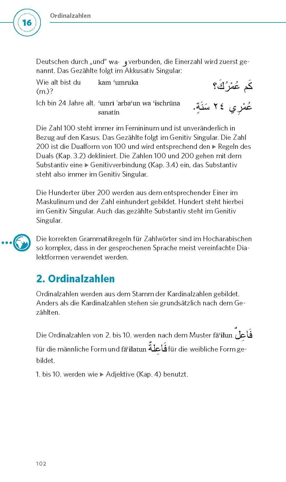 Beispielinhalt (Bild) PONS Grammatik kurz & bündig Arabisch