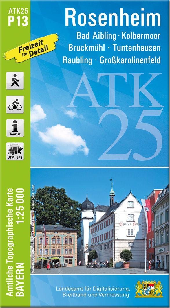 Vorderes Coverbild ATK25-P13 Rosenheim (Amtliche Topographische Karte 1:25000)