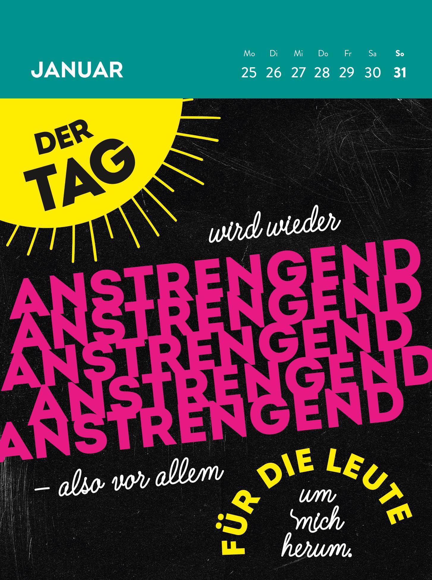 Beispielinhalt (Bild) Wochenkalender 2027: Ich atme ein, ich raste aus