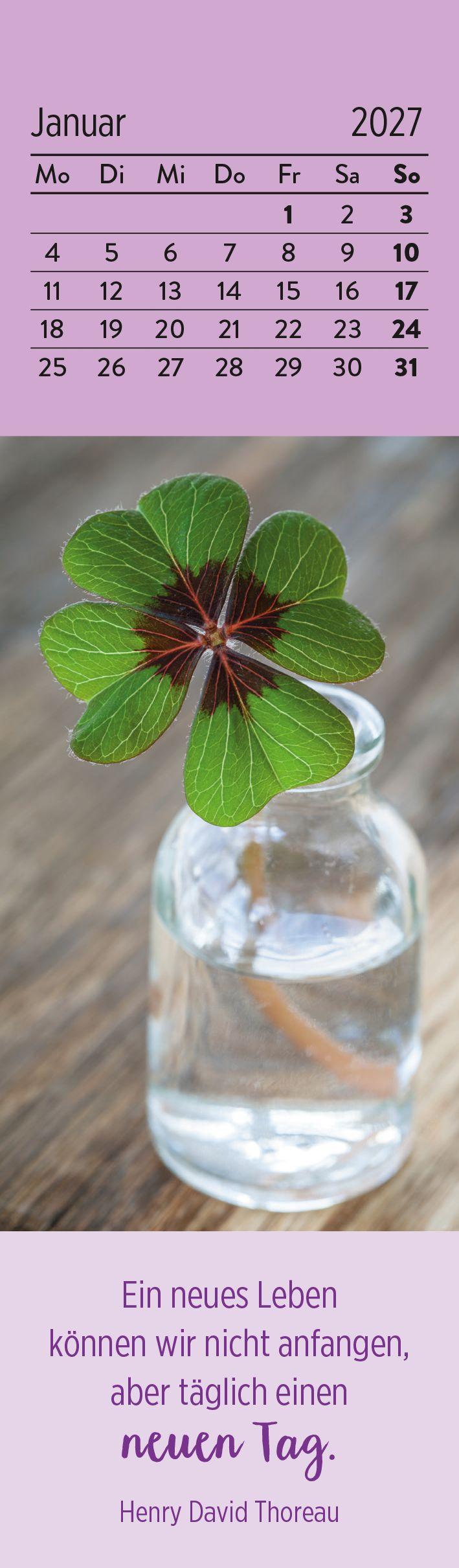 Beispielinhalt (Bild) Lesezeichenkalender 2027: Gute Gedanken