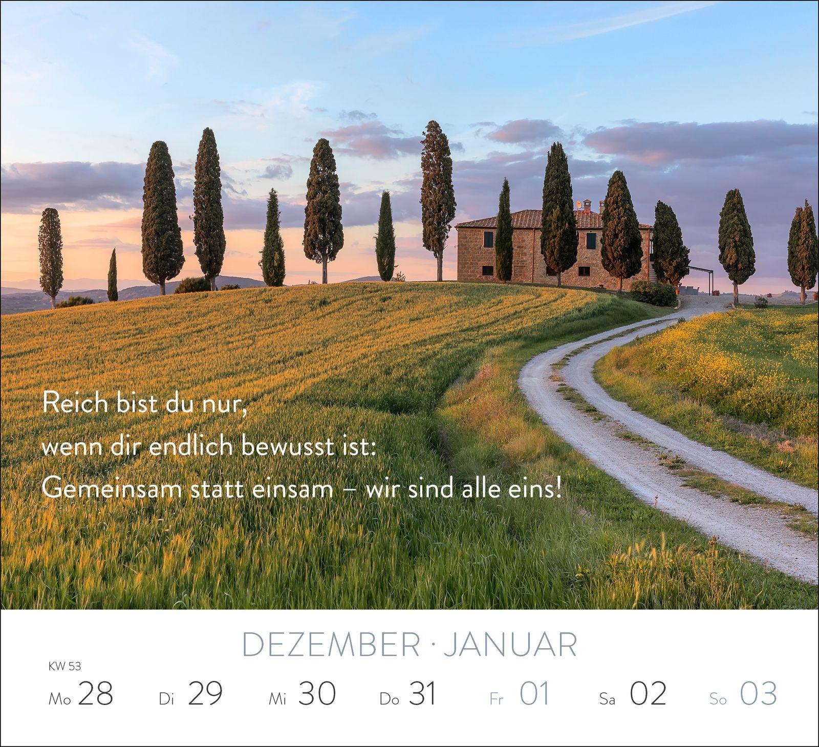 Beispielinhalt (Bild) Wochenkalender 2027: Mit dem Herzen denken