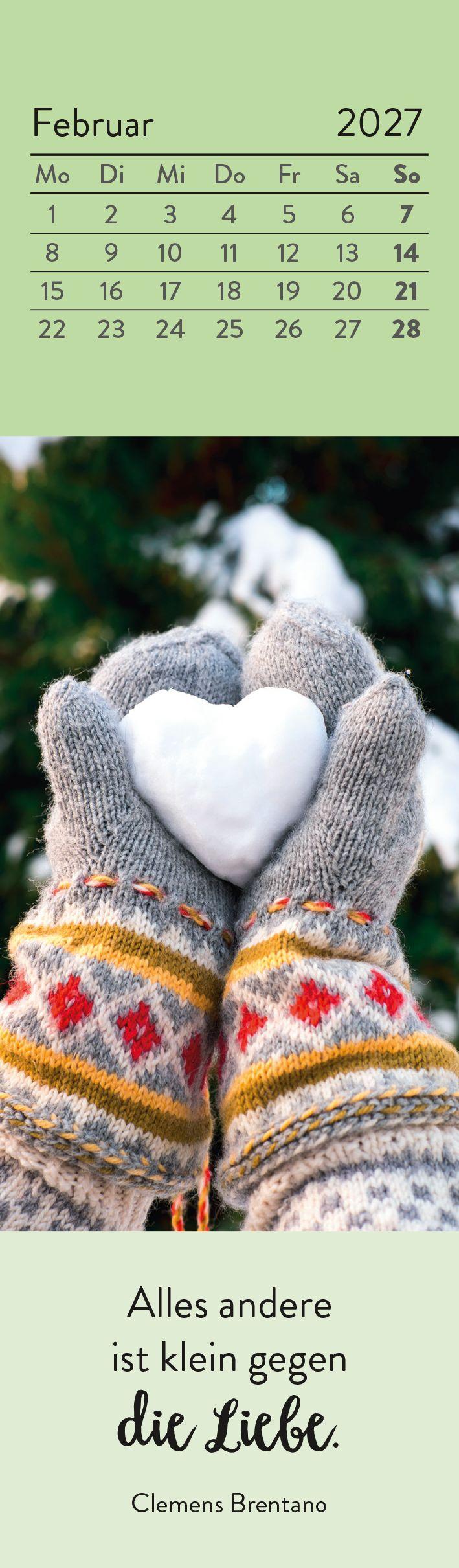 Beispielinhalt (Bild) Lesezeichenkalender 2027: Was ich dir von Herzen wünsche