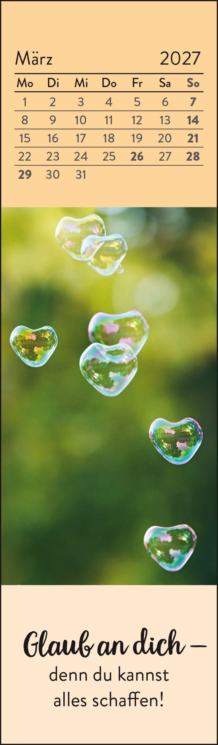 Beispielinhalt (Bild) Lesezeichenkalender 2027: Was ich dir von Herzen wünsche
