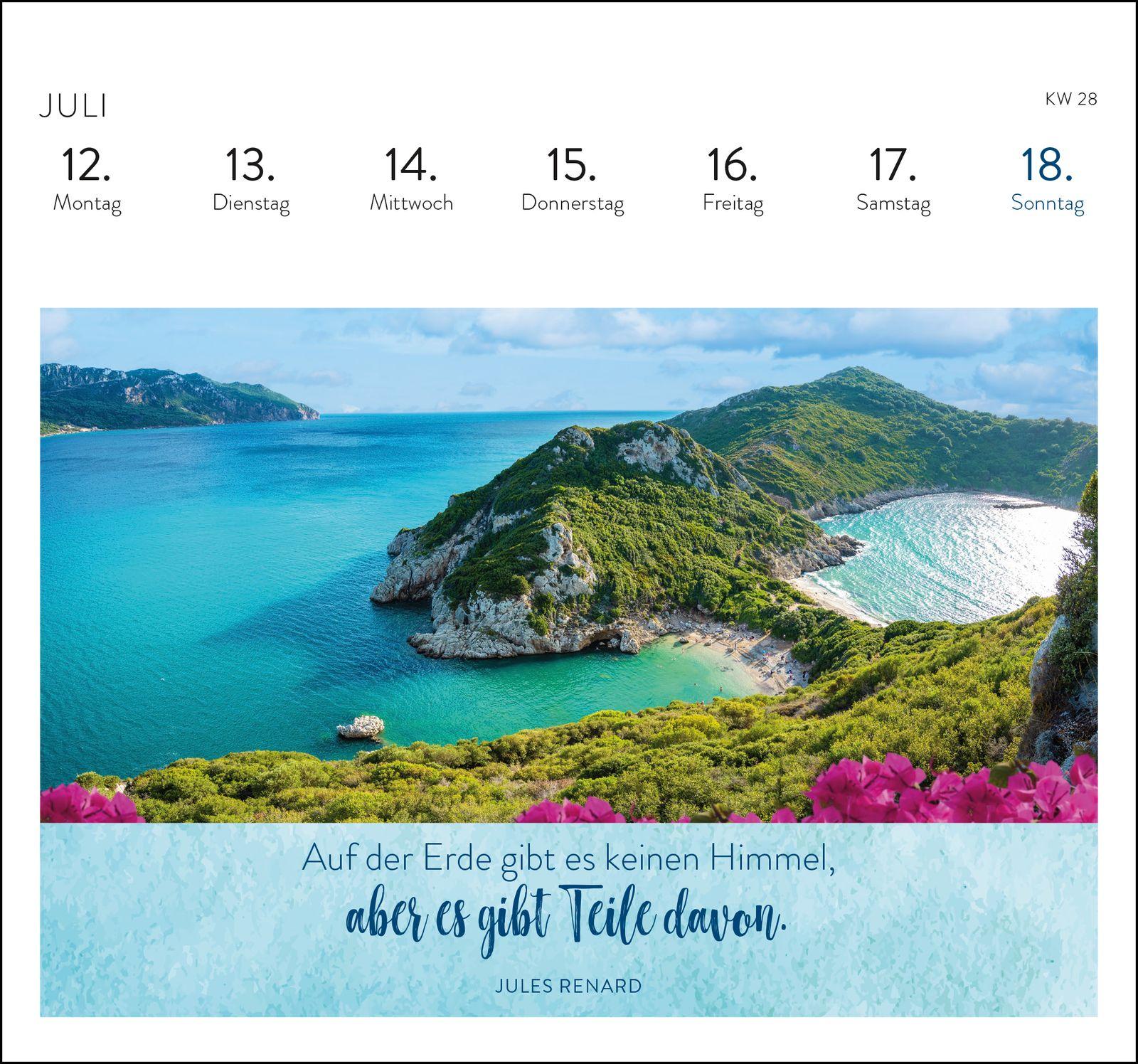 Beispielinhalt (Bild) Postkartenkalender 2027: Träume vom Meer