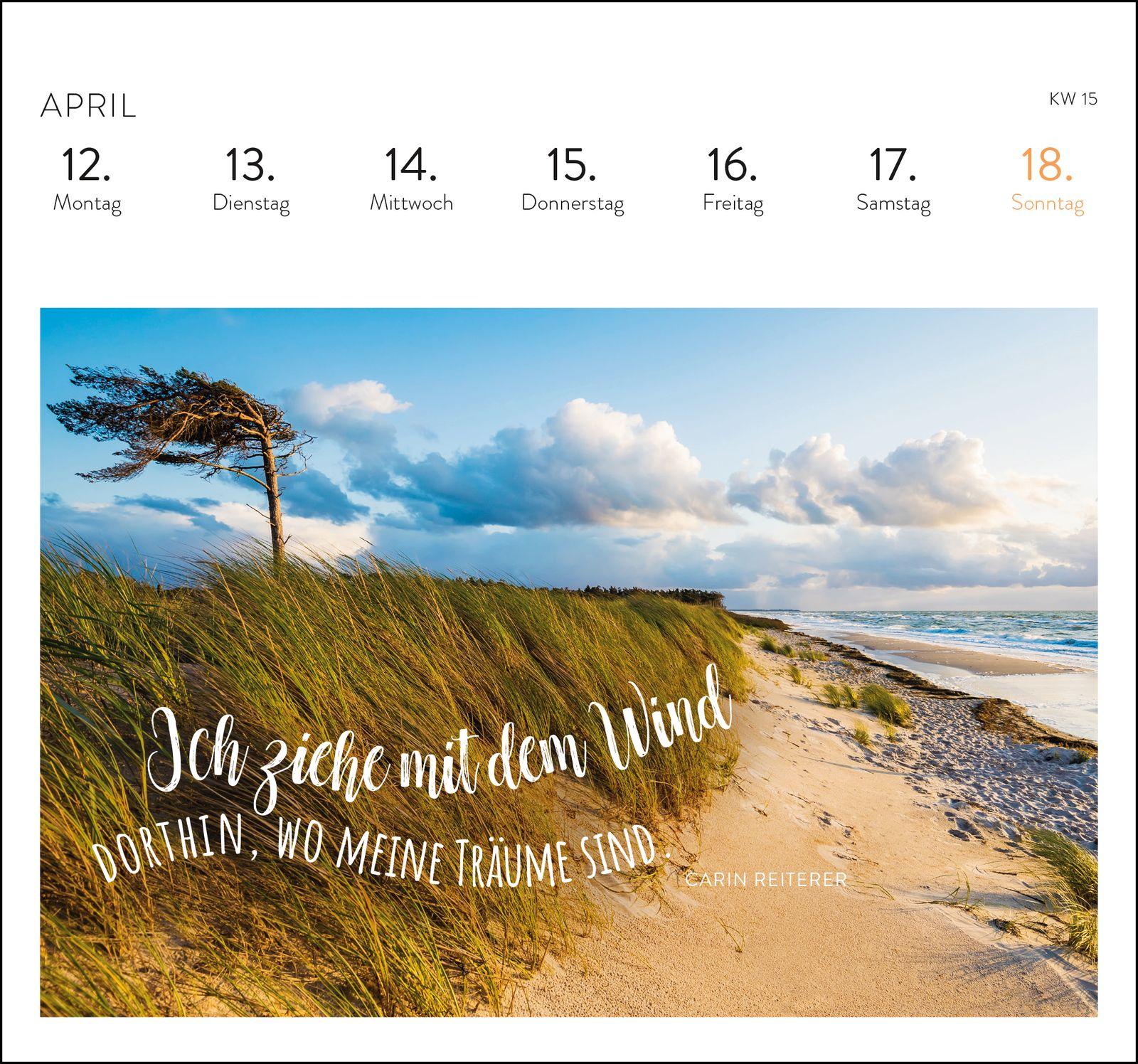Beispielinhalt (Bild) Postkartenkalender 2027: Träume vom Meer