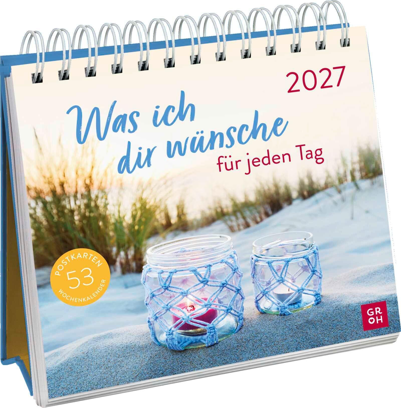 Vorderes Coverbild Postkartenkalender 2027: Was ich dir wünsche für jeden Tag