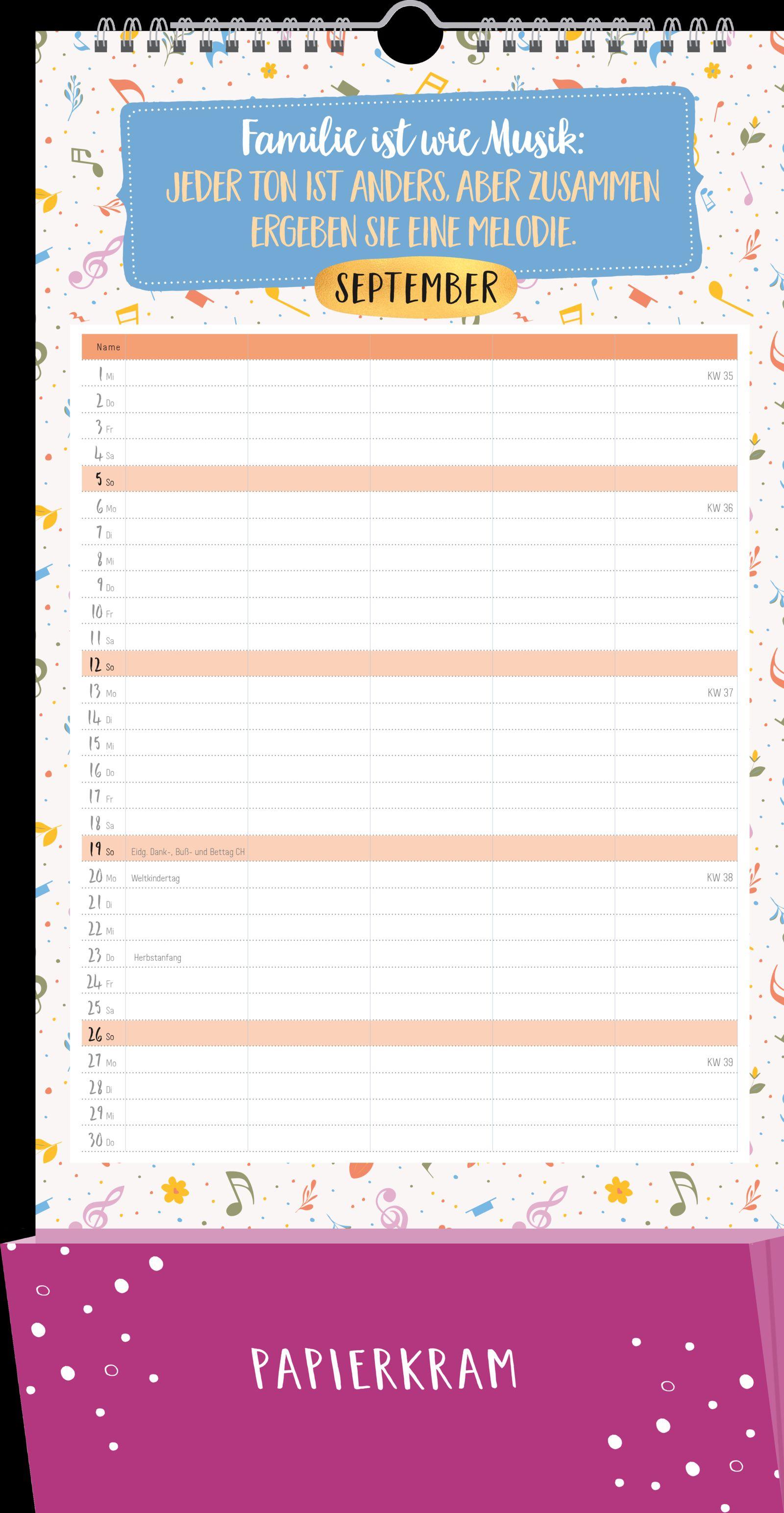 Beispielinhalt (Bild) Familienplaner 2027: Unsere Familie ist genau die richtige Mischung aus Chaos und Liebe